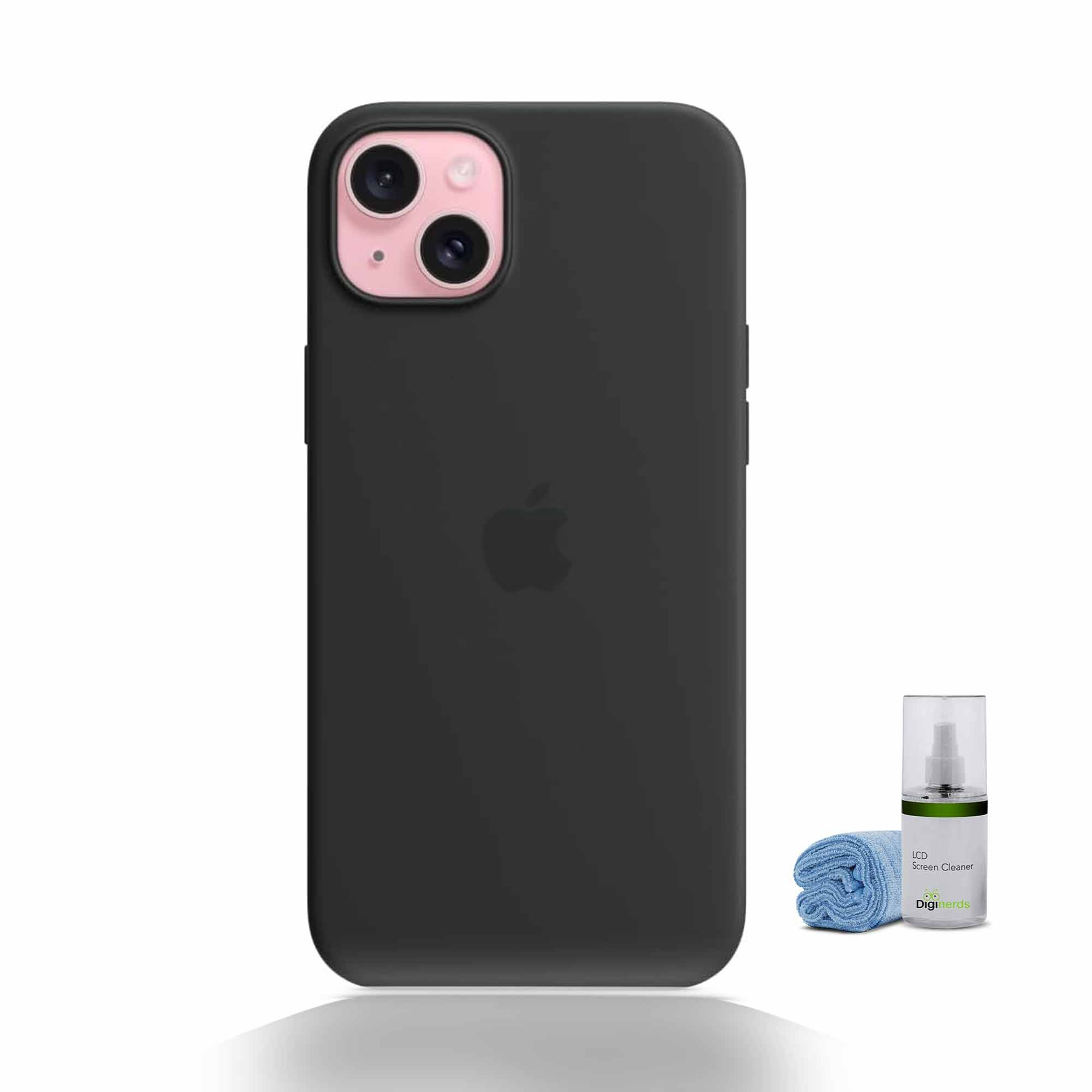 Apple iPhone 15 Plus Silicone Case - Black Bundle