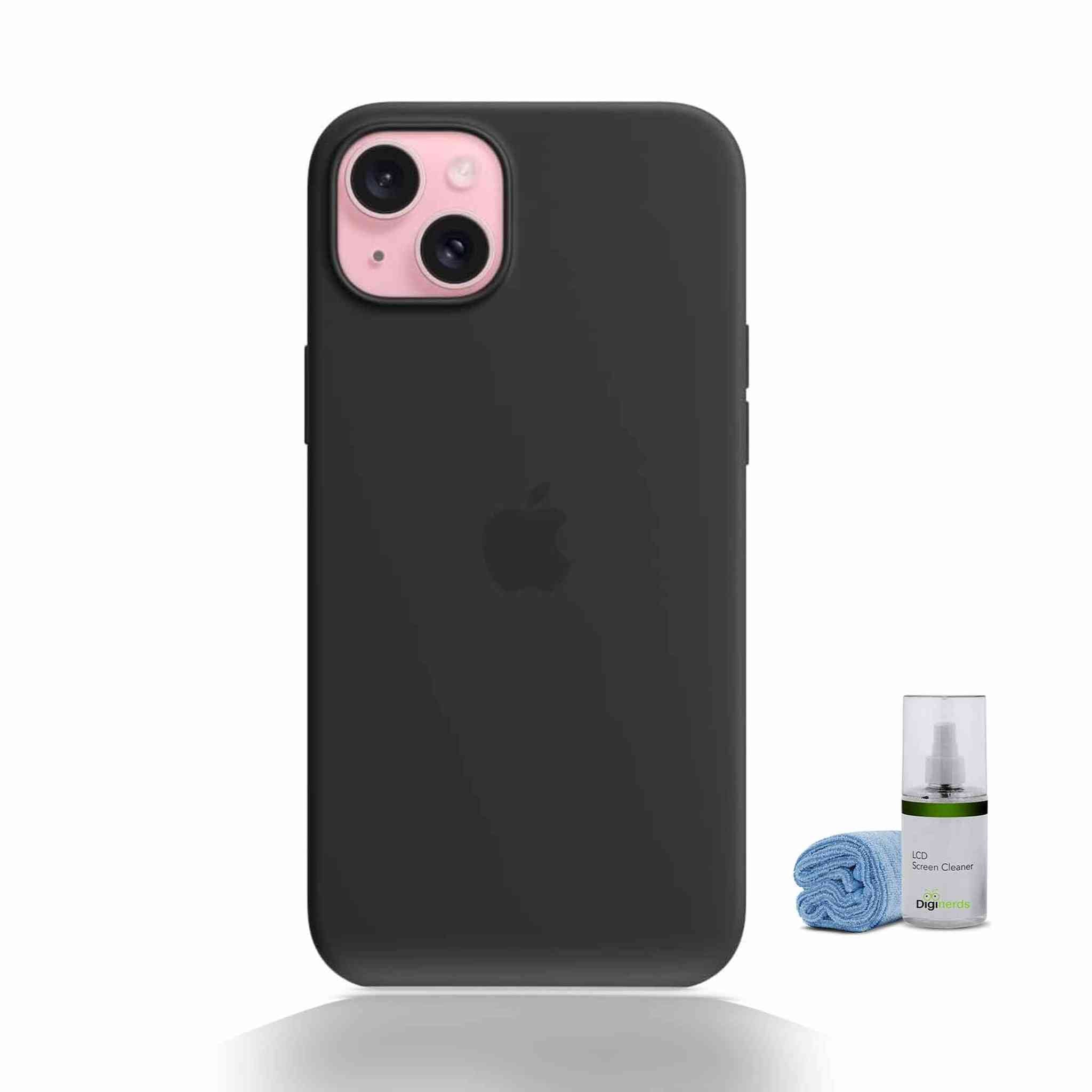 Apple iPhone 15 Plus Silicone Case - Black Bundle Apple