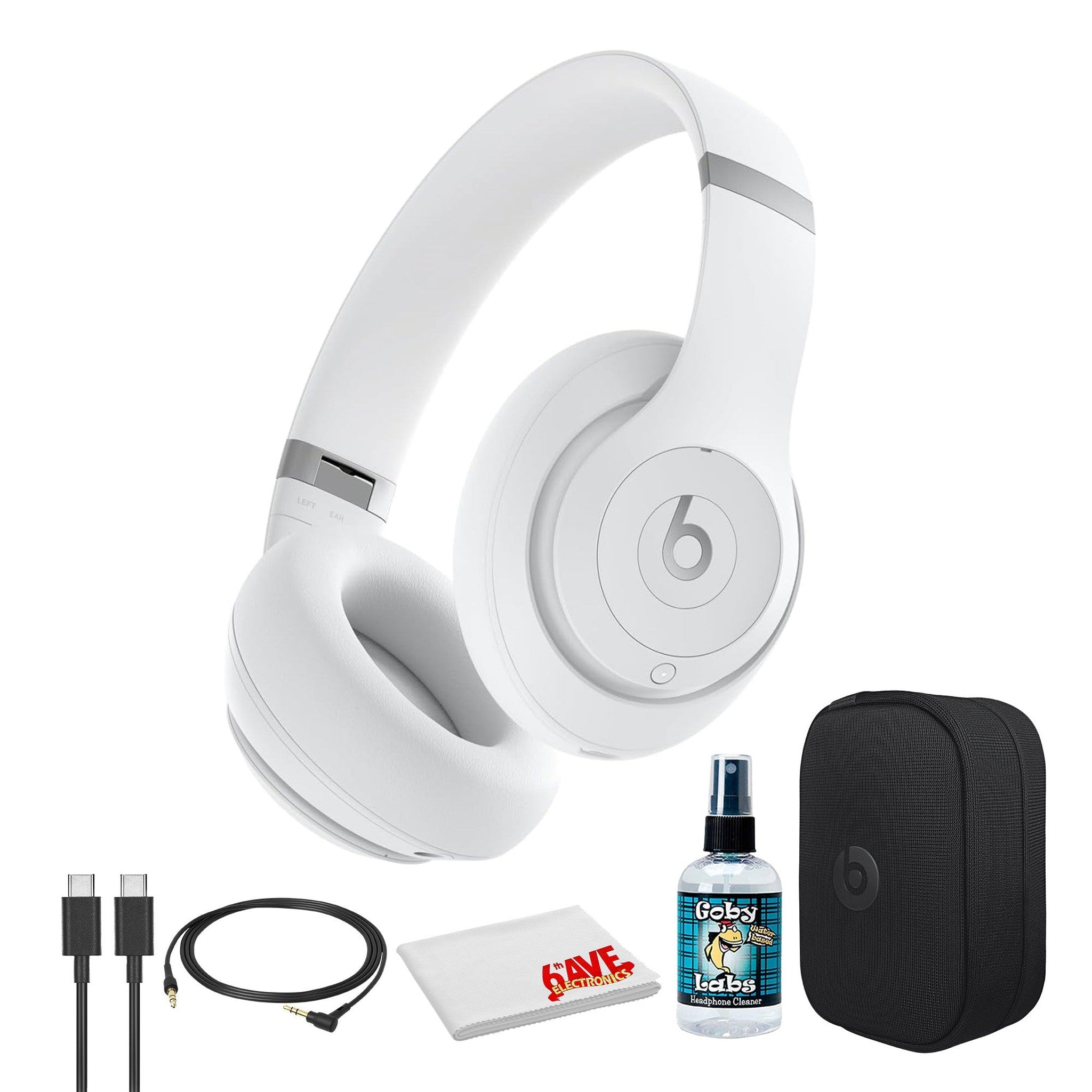 Beats by Dr. Dre Studio Pro Wireless Headphones Matte White Bundle Beats