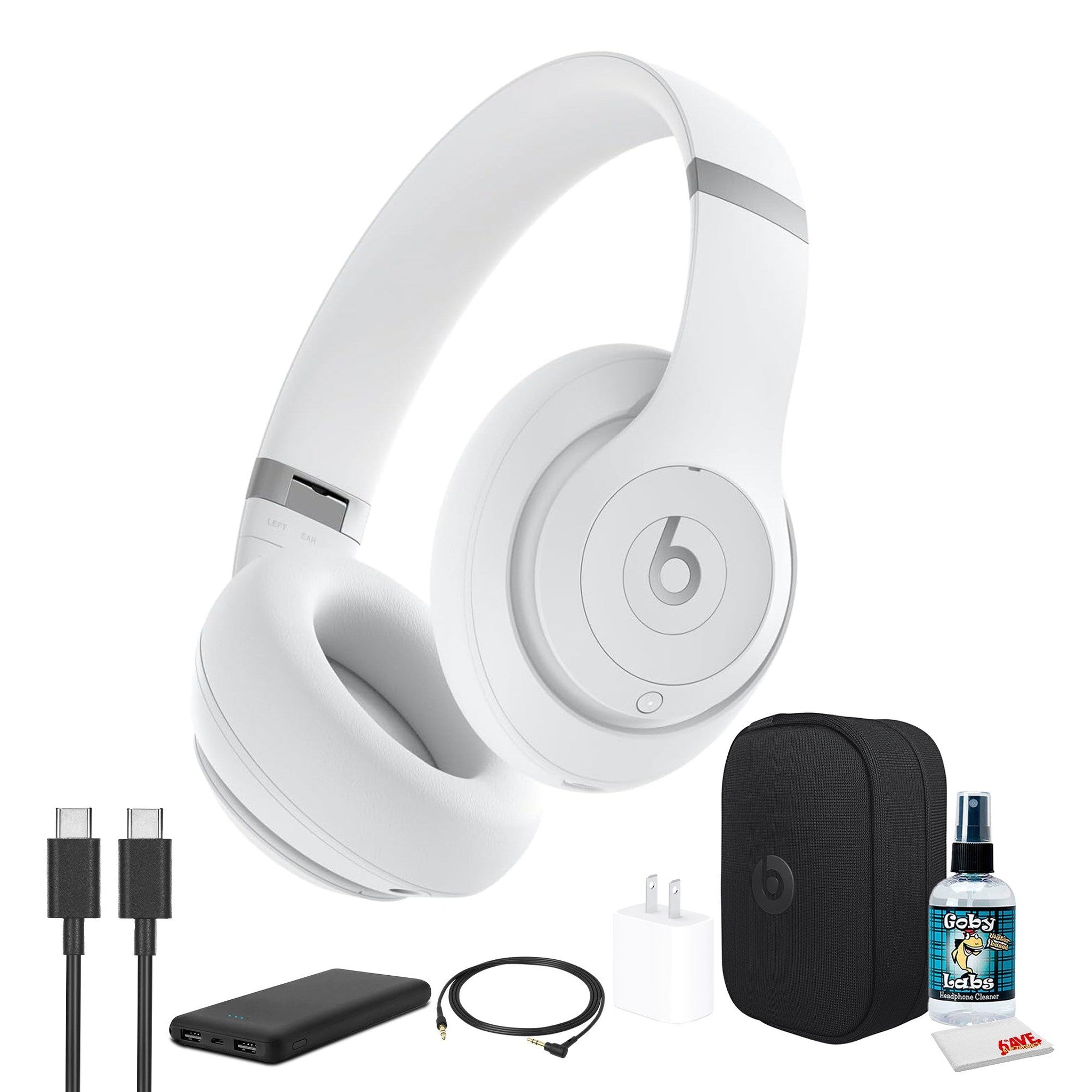 Beats by Dr. Dre Studio Pro Wireless Headphones Matte White Bundle Beats