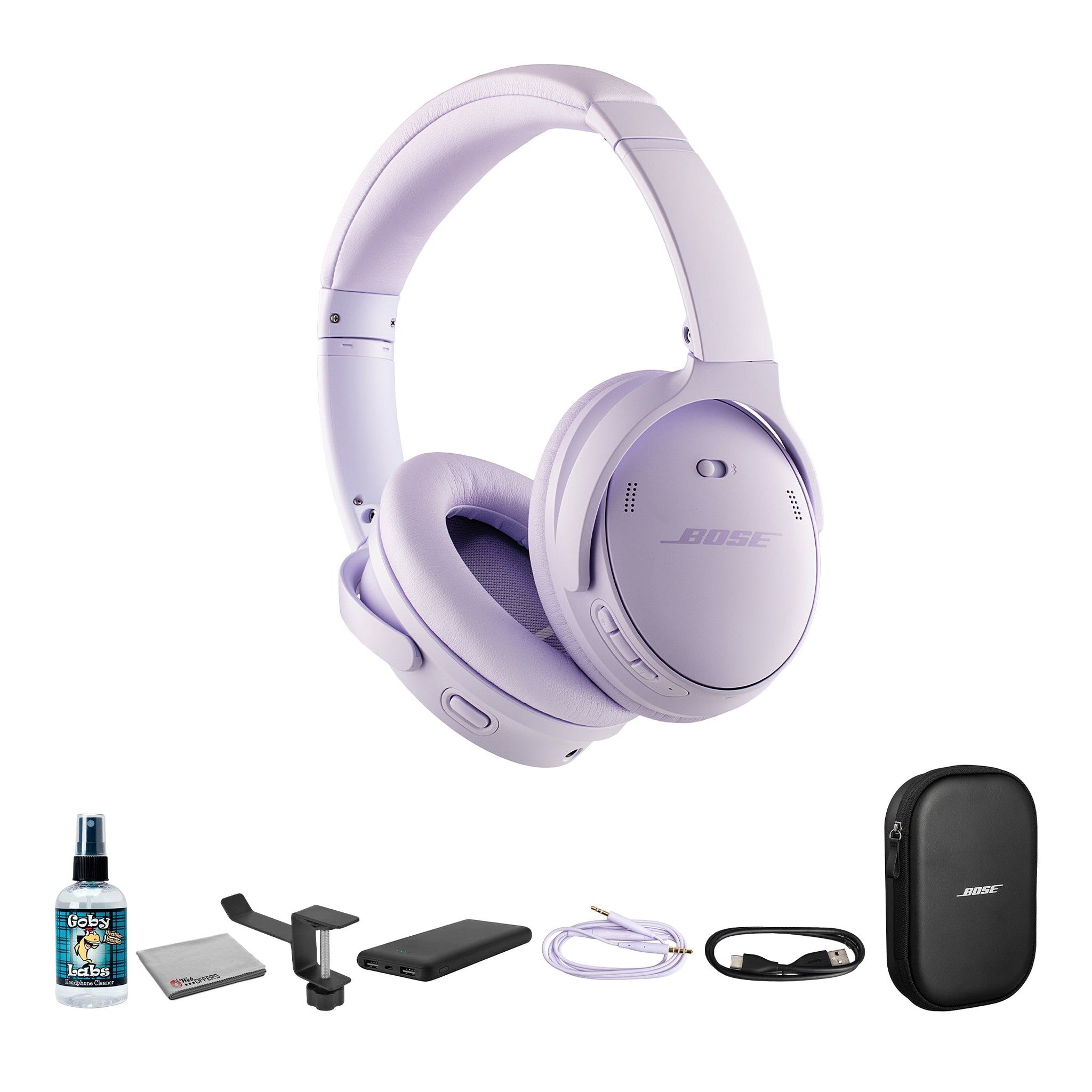 Bose QuietComfort Wireless Over-Ear Active Noise Canceling Headphones Bundle Bose