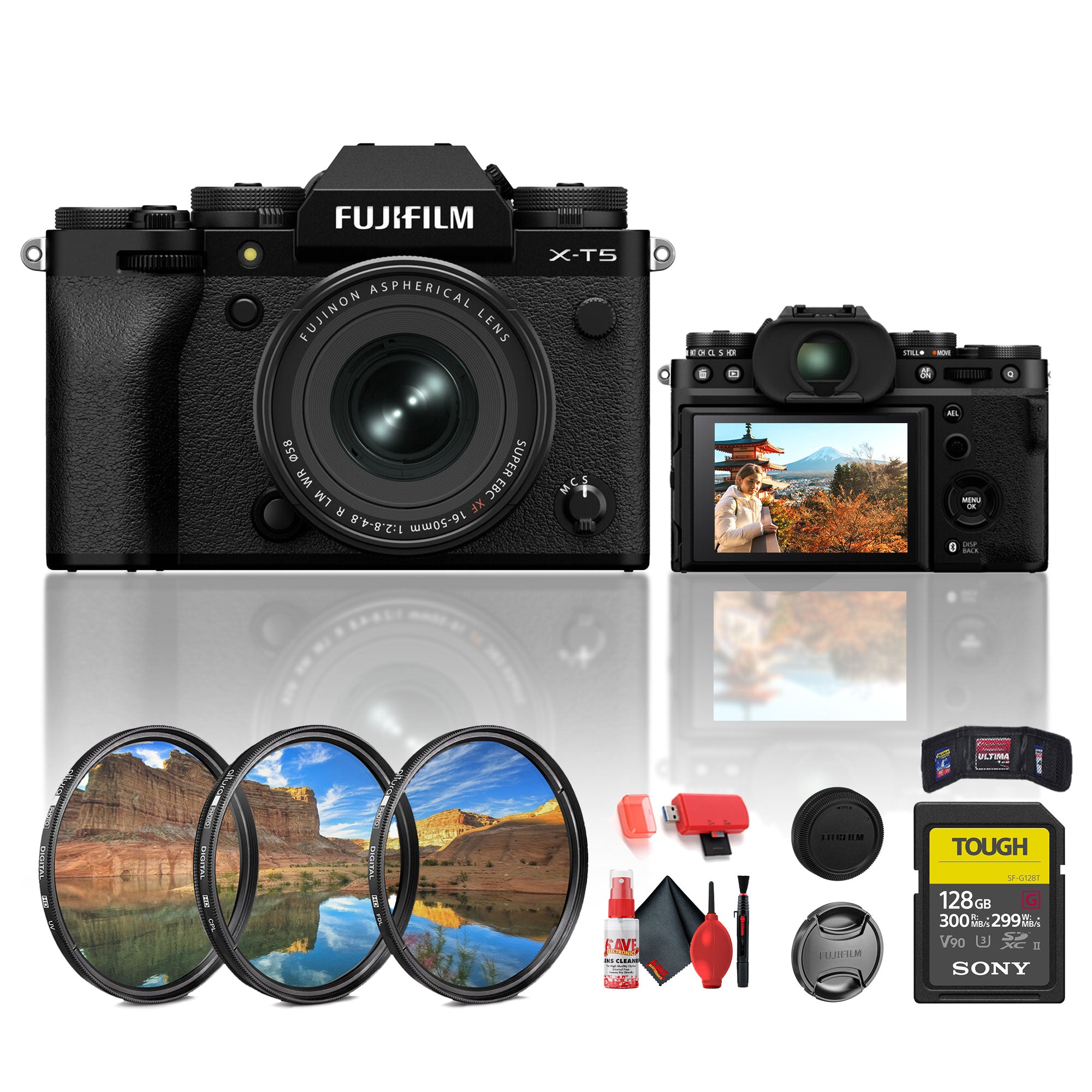 Fujifilm X-T5 Mirrorless Camera with XF 16-50mm f/2.8-4.8 Lens Black Bundle