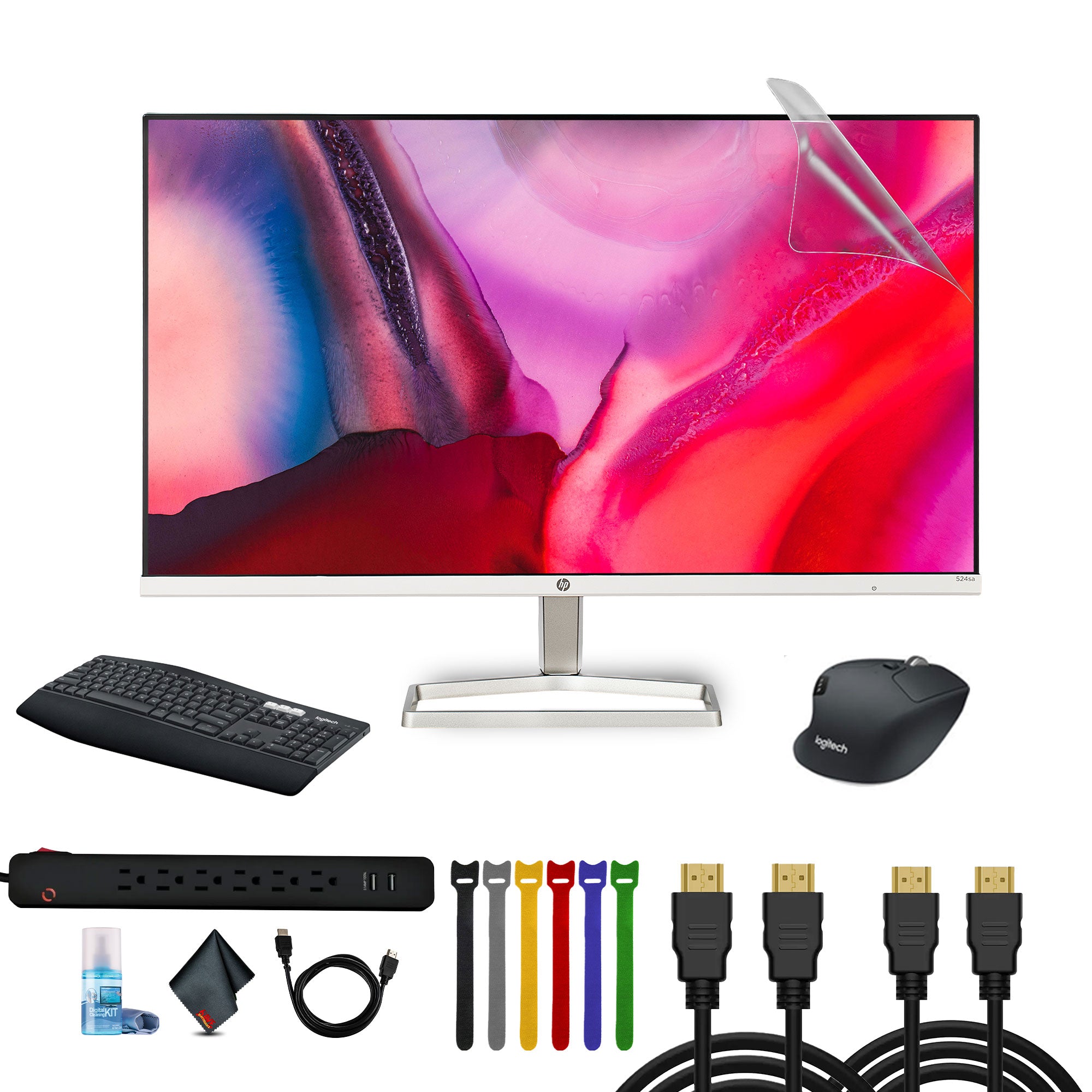 HP Series 5 23.8 inch FHD Monitor with Speakers - 524SA Bundle