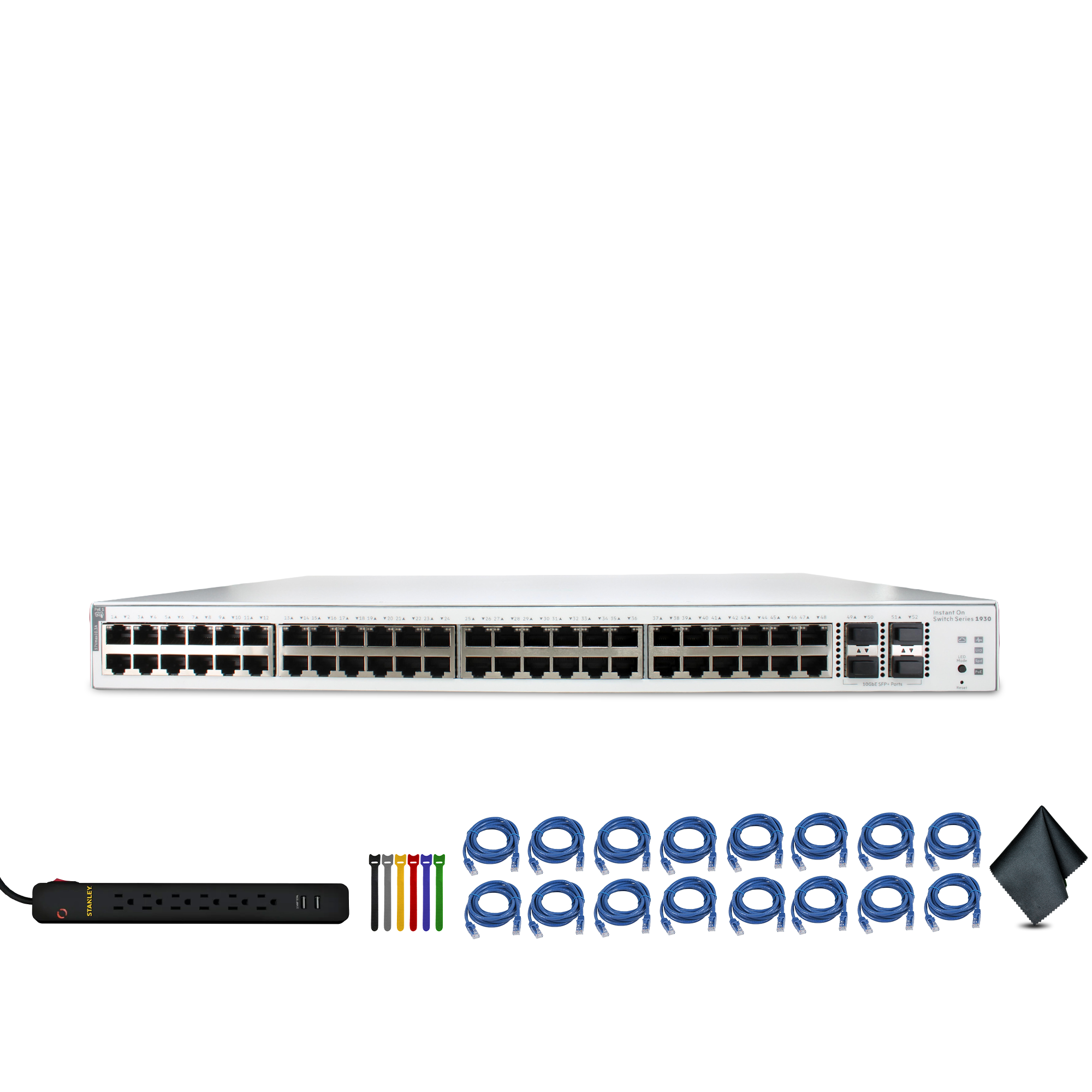 HPE Networking Instant 1930 48-Port PoE+ Compliant Managed Network Switch Bundle
