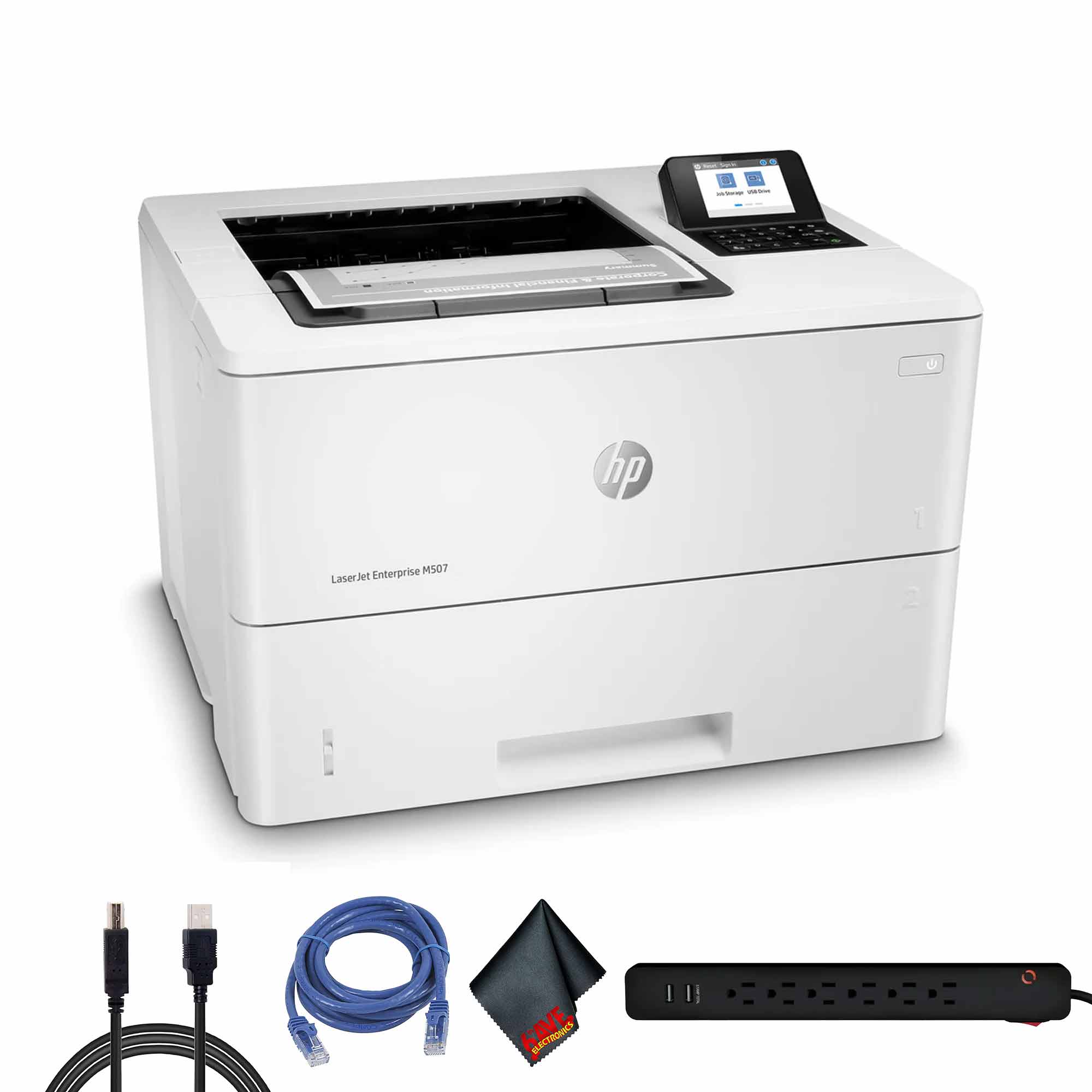 HP LaserJet Enterprise M507dn Monochrome Printer Bundle