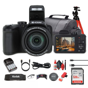 Kodak Pixpro AZ405 Digital Camera in Black AZ405BK Bundle with Accessories