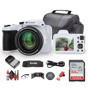 Kodak Pixpro AZ405 Digital Camera in White AZ405WH Bundle with Accessories