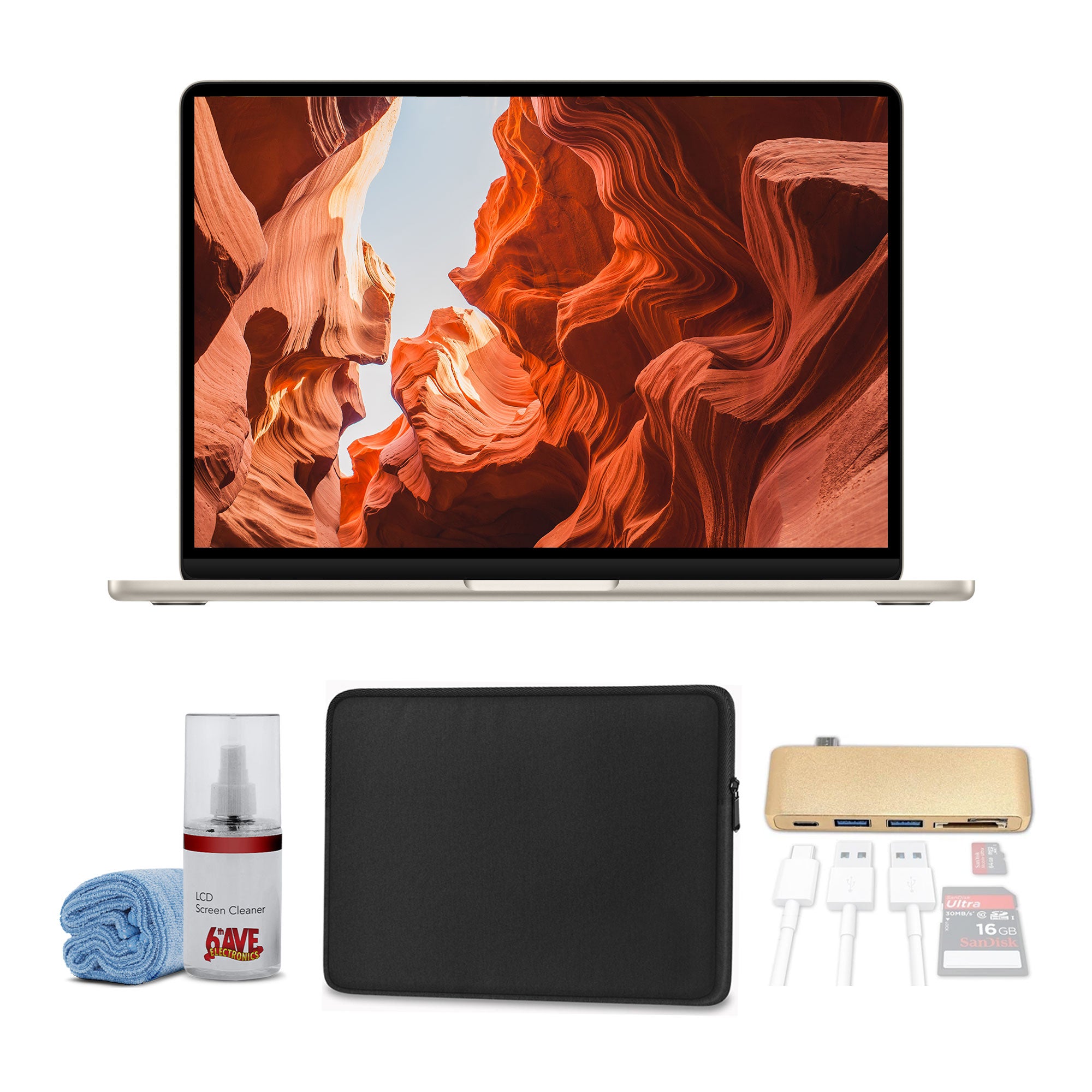 Apple 13" MacBook Air M2 - Starlight Bundle with Accessories
