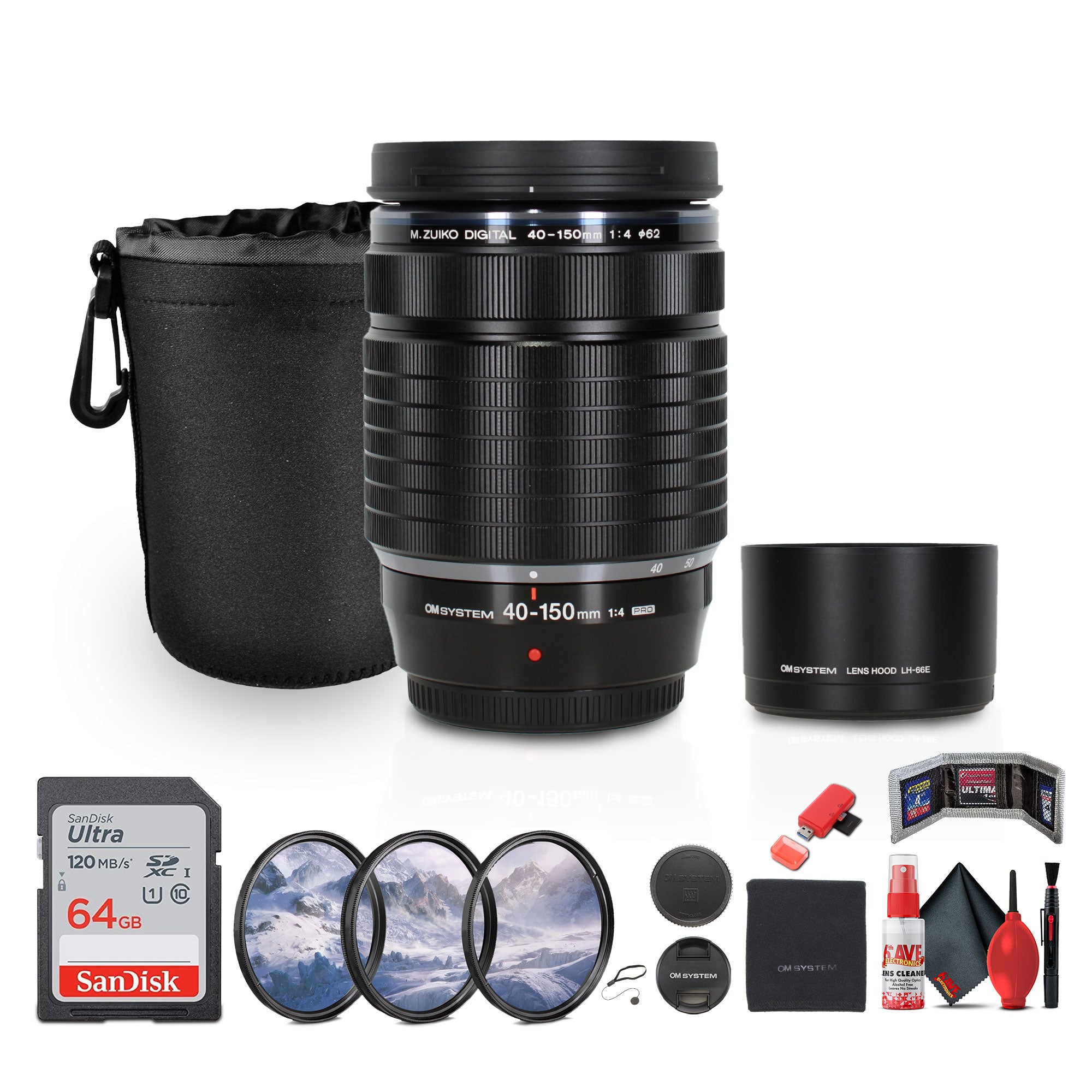 Olympus OM SYSTEM M.Zuiko Digital ED 40-150mm f/4 PRO Lens Bundle Olympus