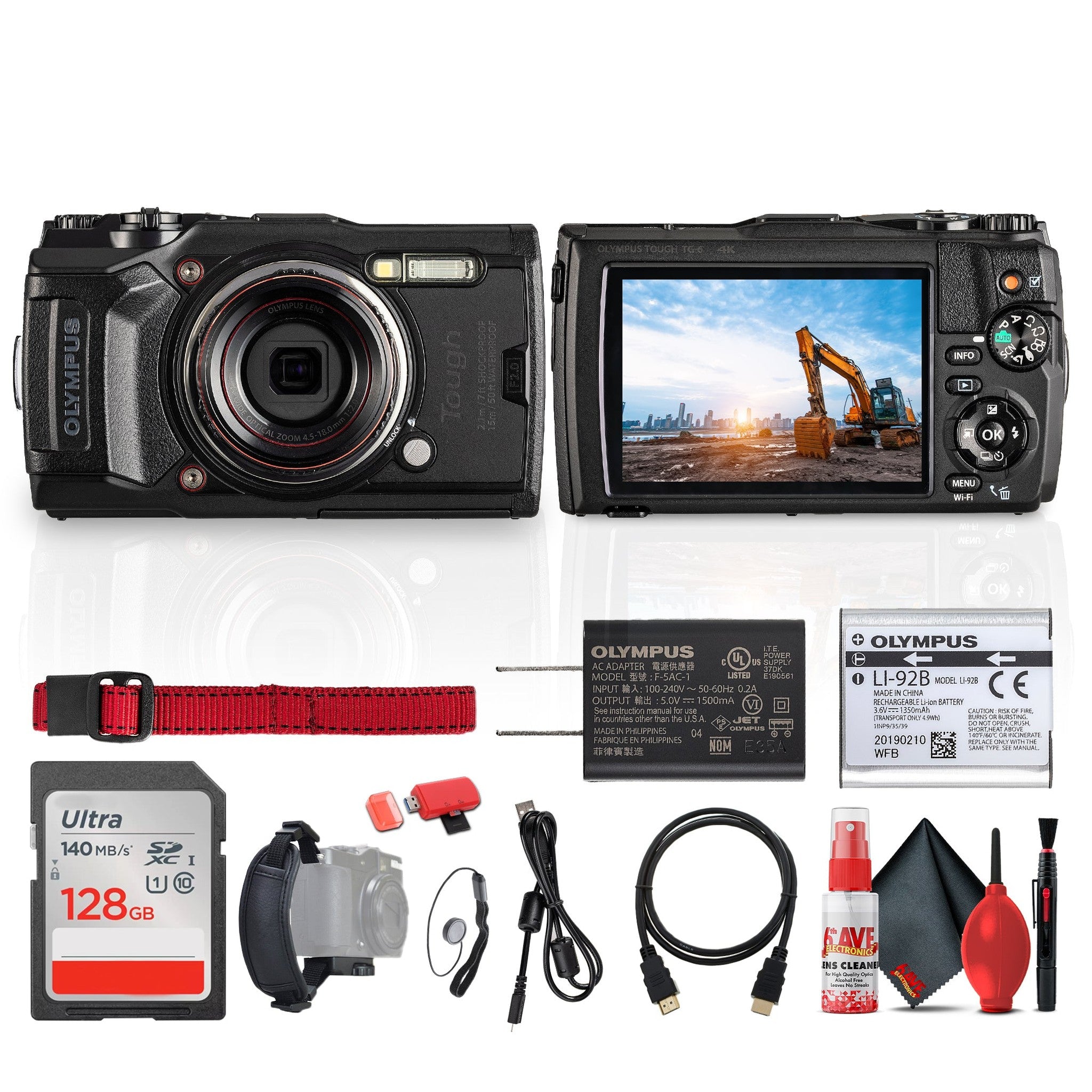 Olympus Tough TG-6 Digital Camera Black Bundle
