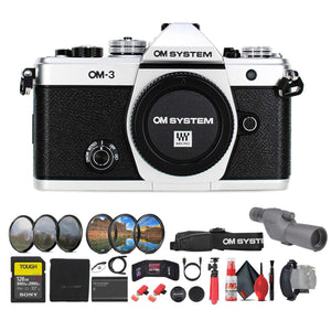 OM SYSTEM OM-3 Mirrorless Camera Silver Bundle OM System
