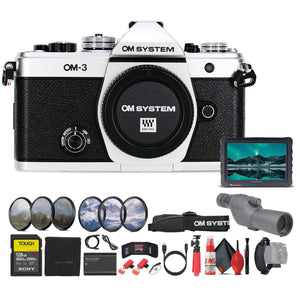 OM SYSTEM OM-3 Mirrorless Camera Silver Bundle OM System