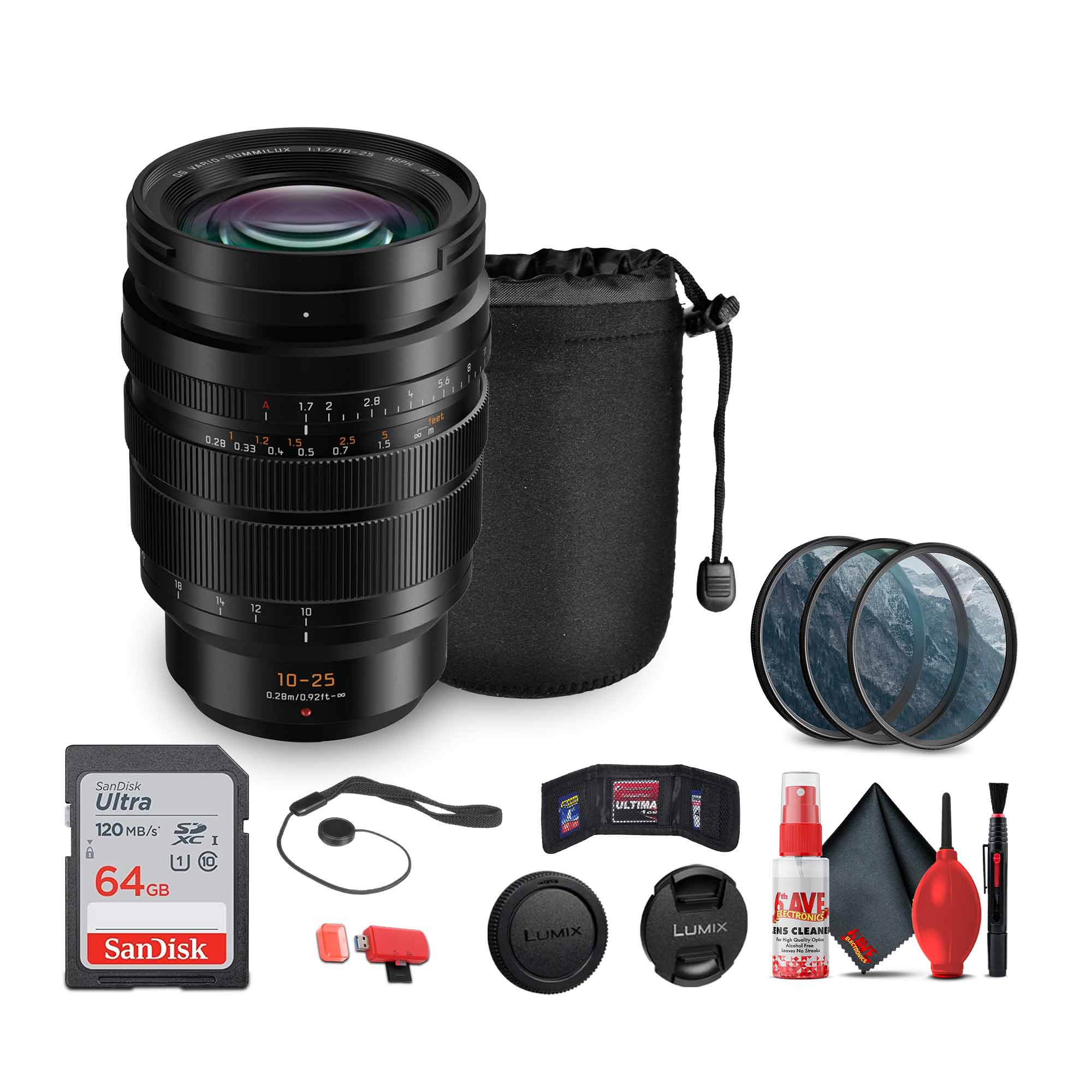 Panasonic Leica DG Vario-Summilux 10-25mm f/1.7 Lens Bundle