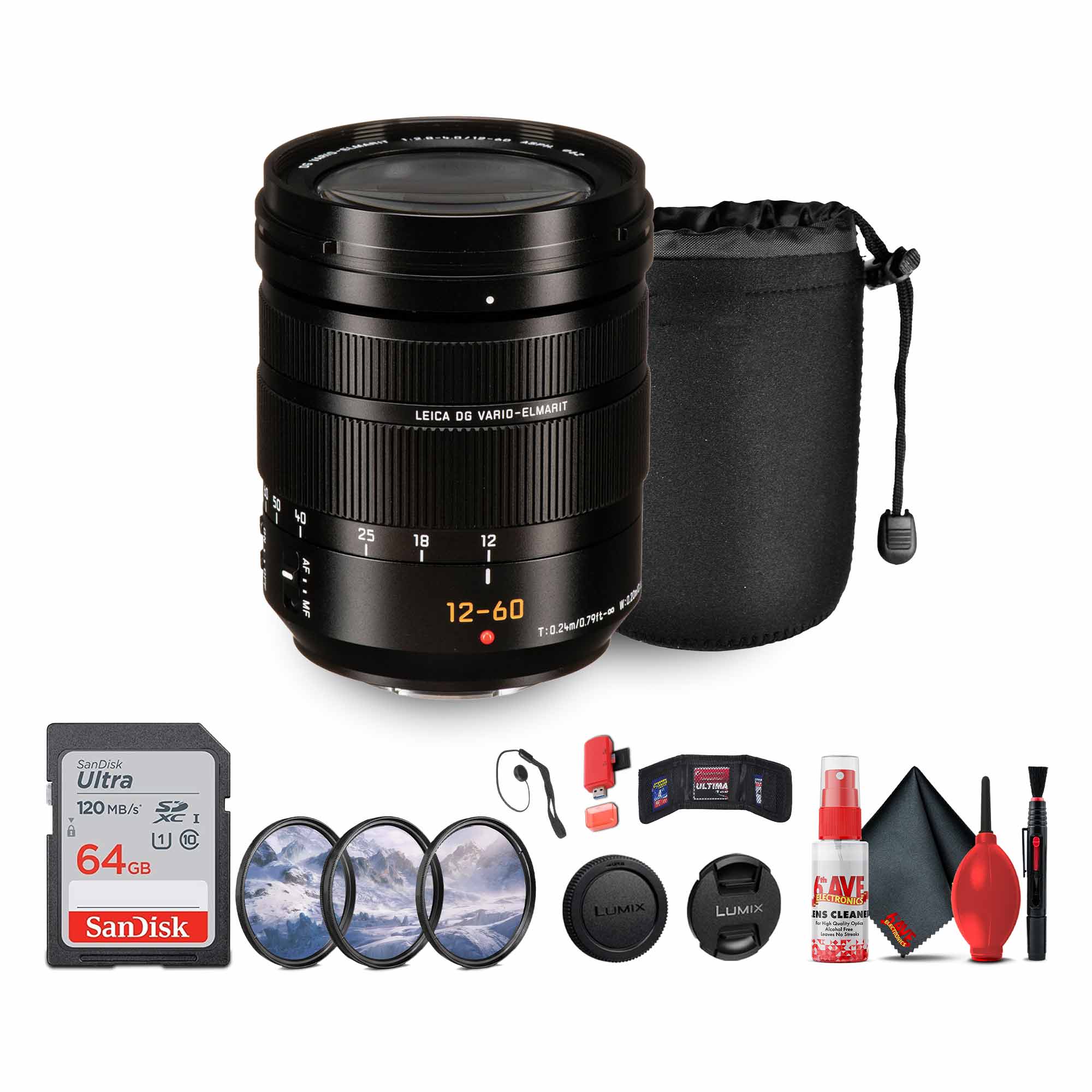 Panasonic Leica DG Vario-Elmarit 12-60mm f/2.8-4 ASPH Lens Bundle