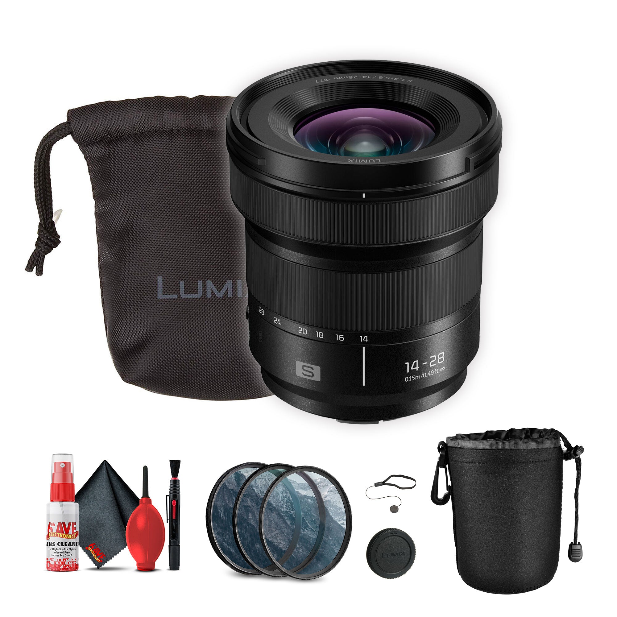 Panasonic Lumix S 14-28mm f/4.5-5.6 Lens for Leica L Bundle with Accessories
