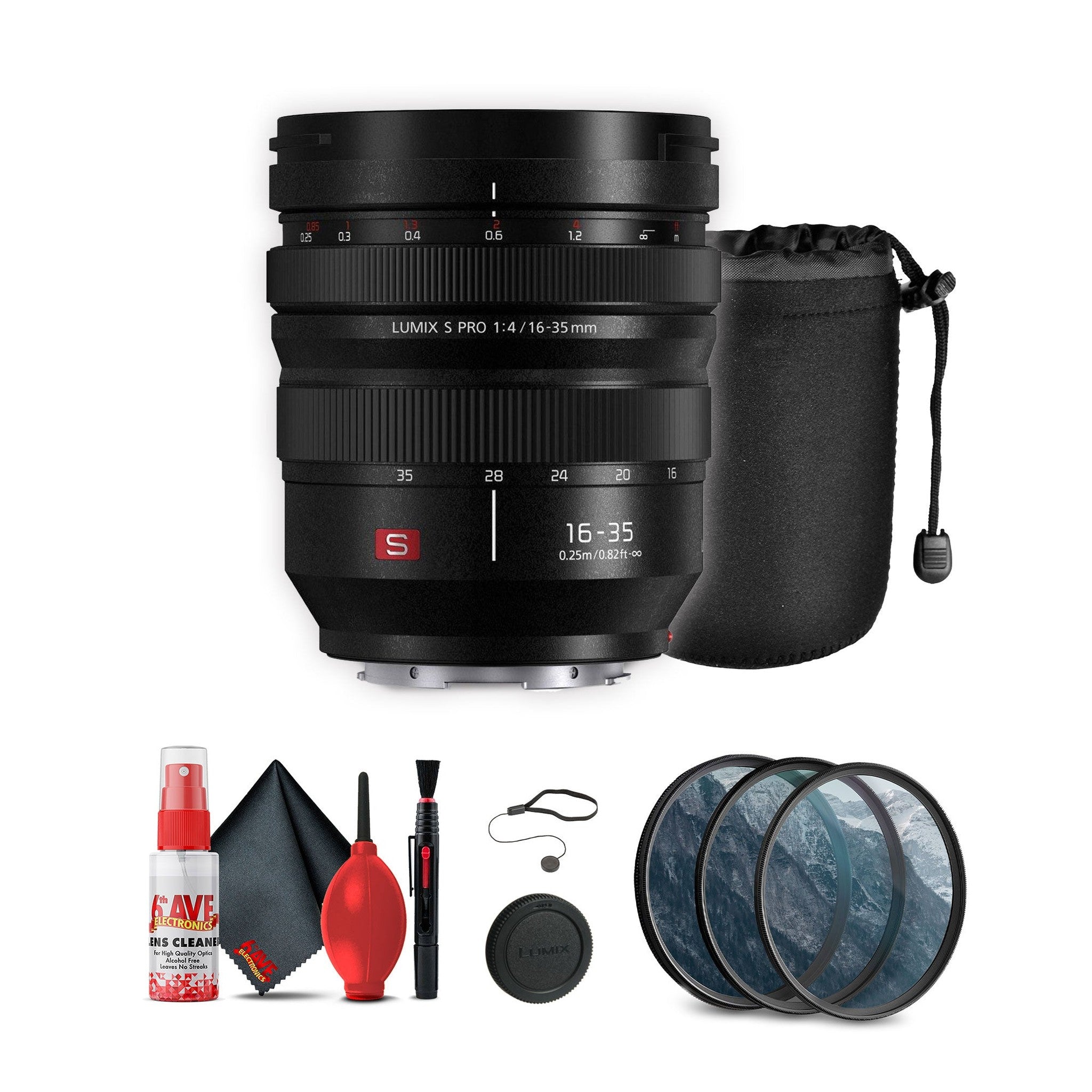 Panasonic Lumix S Pro 16-35mm f/4 Lens Bundle with Accessories Panasonic