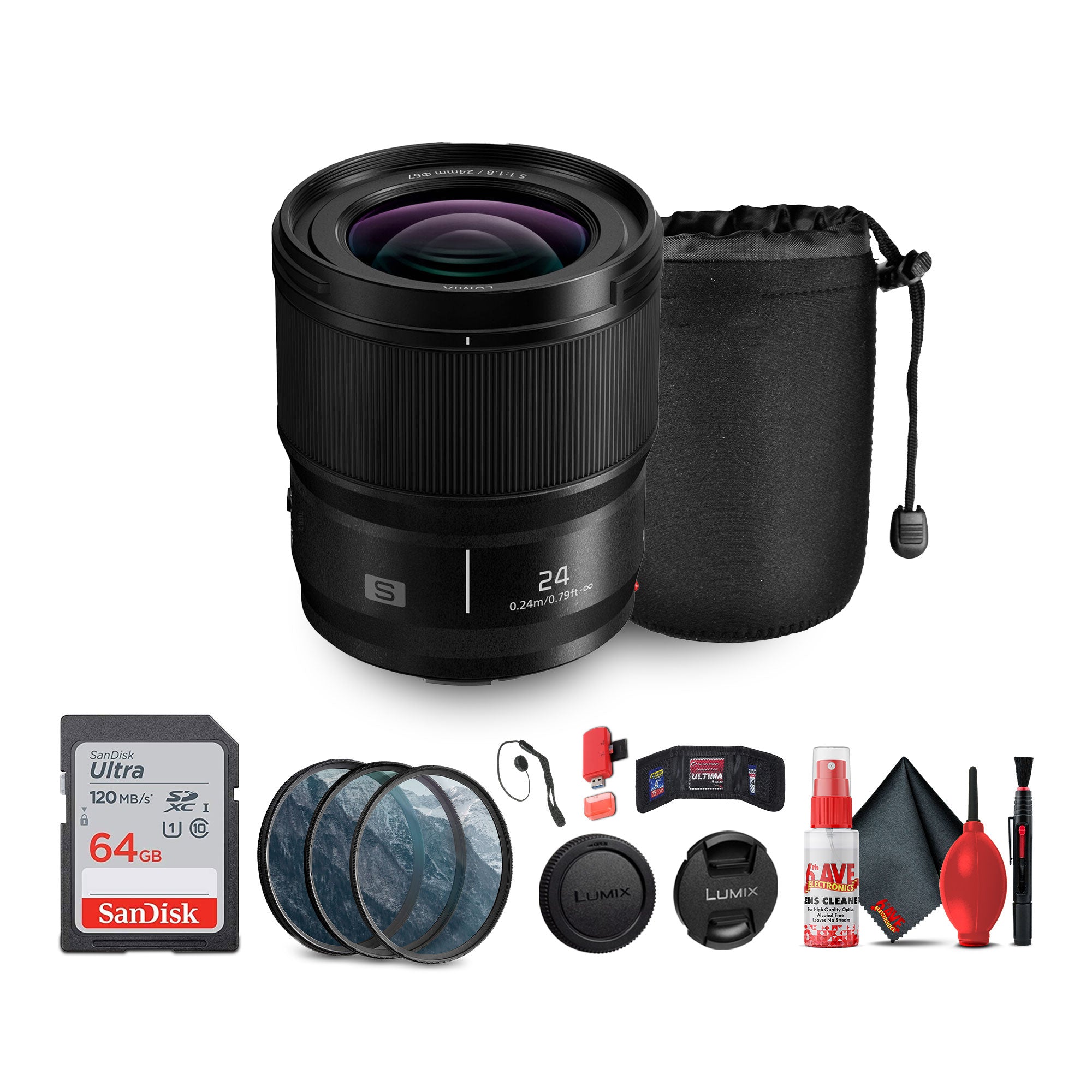 Panasonic Lumix S 24mm f/1.8 Lens Bundle