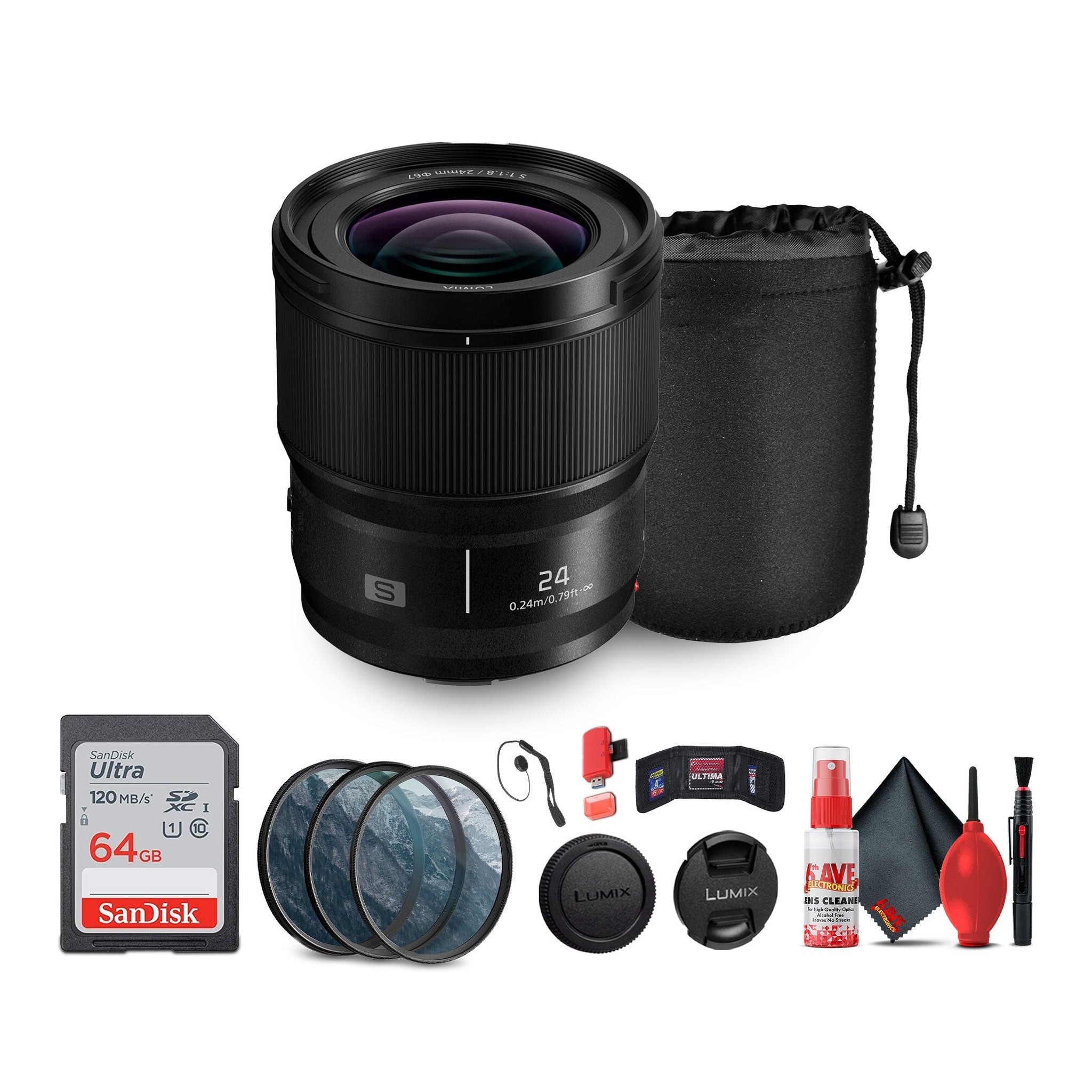 Panasonic Lumix S 24mm f/1.8 Lens Bundle Panasonic