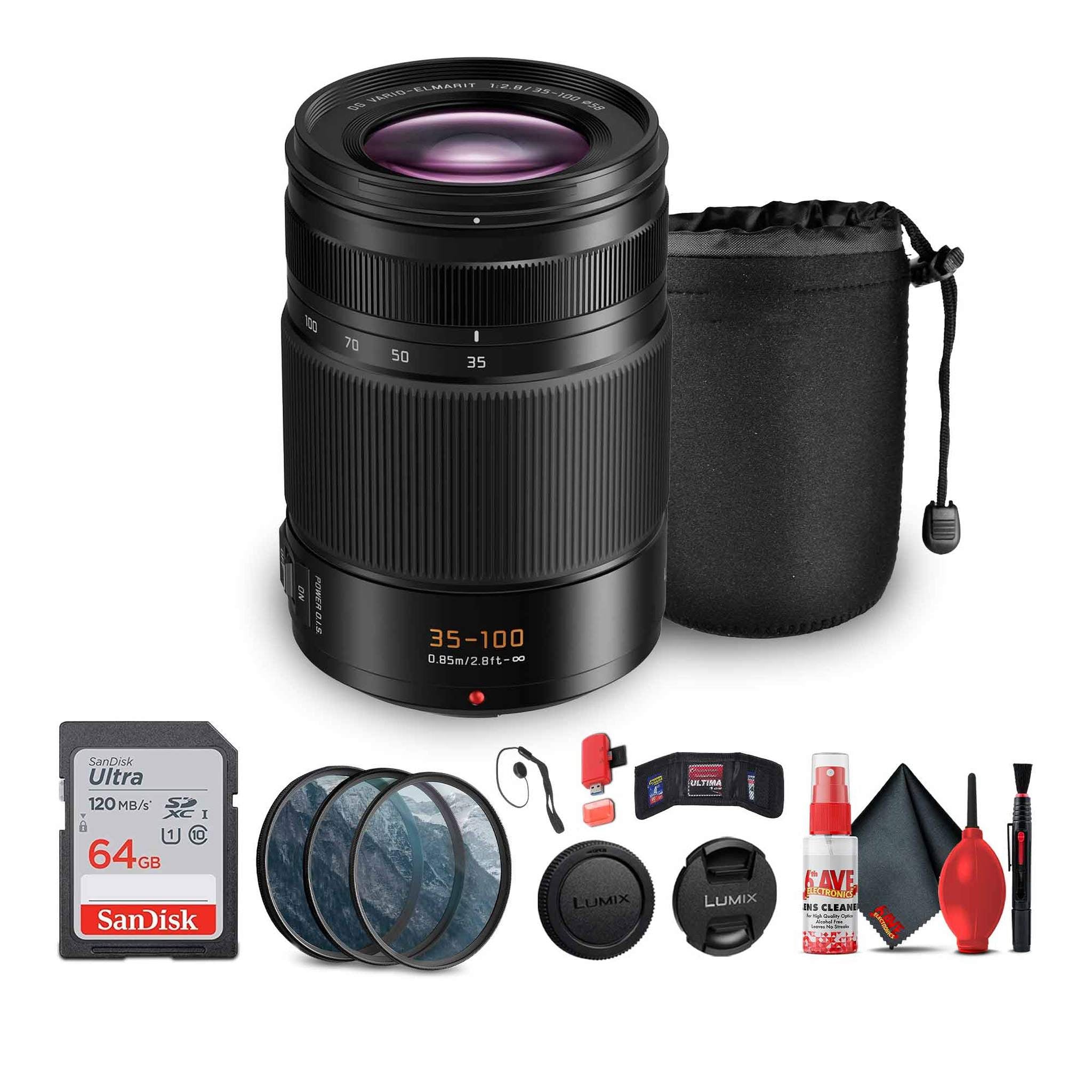 Panasonic Leica DG Vario-Elmarit 35-100mm f/2.8 Lens Bundle Panasonic
