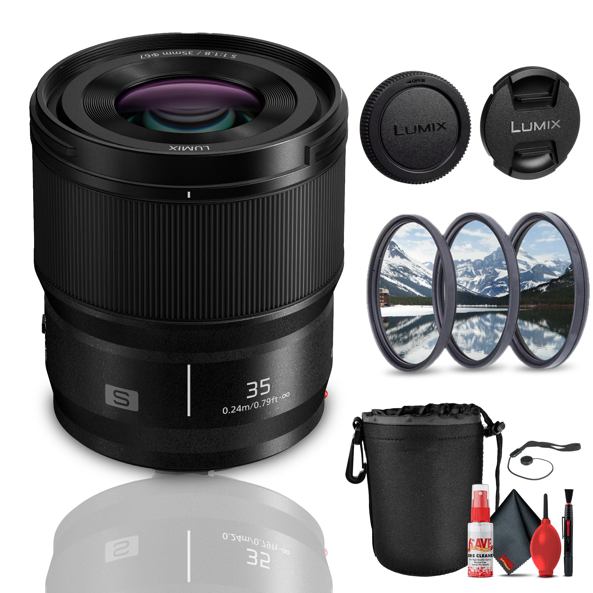 Panasonic Lumix S 35mm f/1.8 Lens Bundle with Accessories