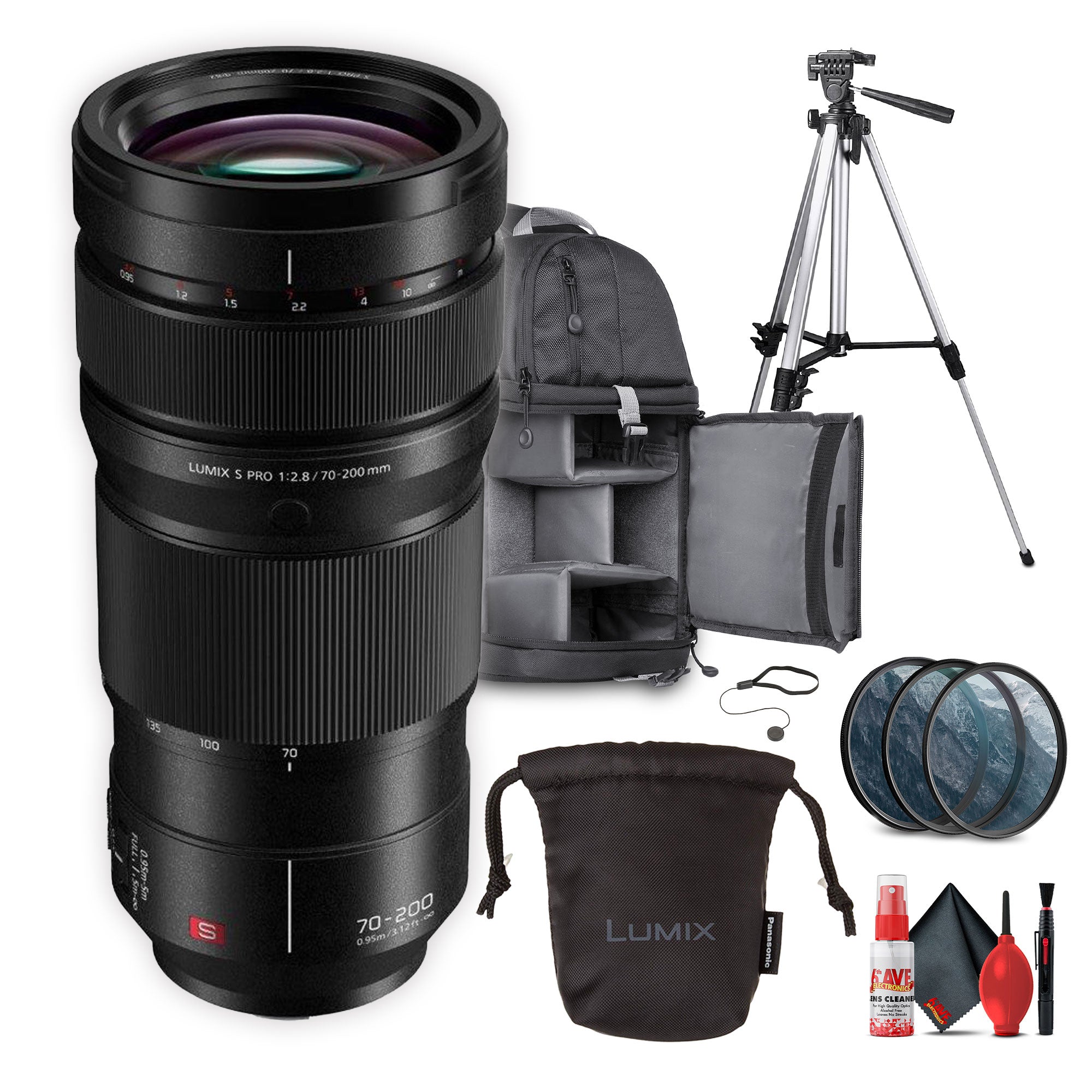 Panasonic Lumix S Pro 70-200mm f/2.8 Lens Bundle with Accessories