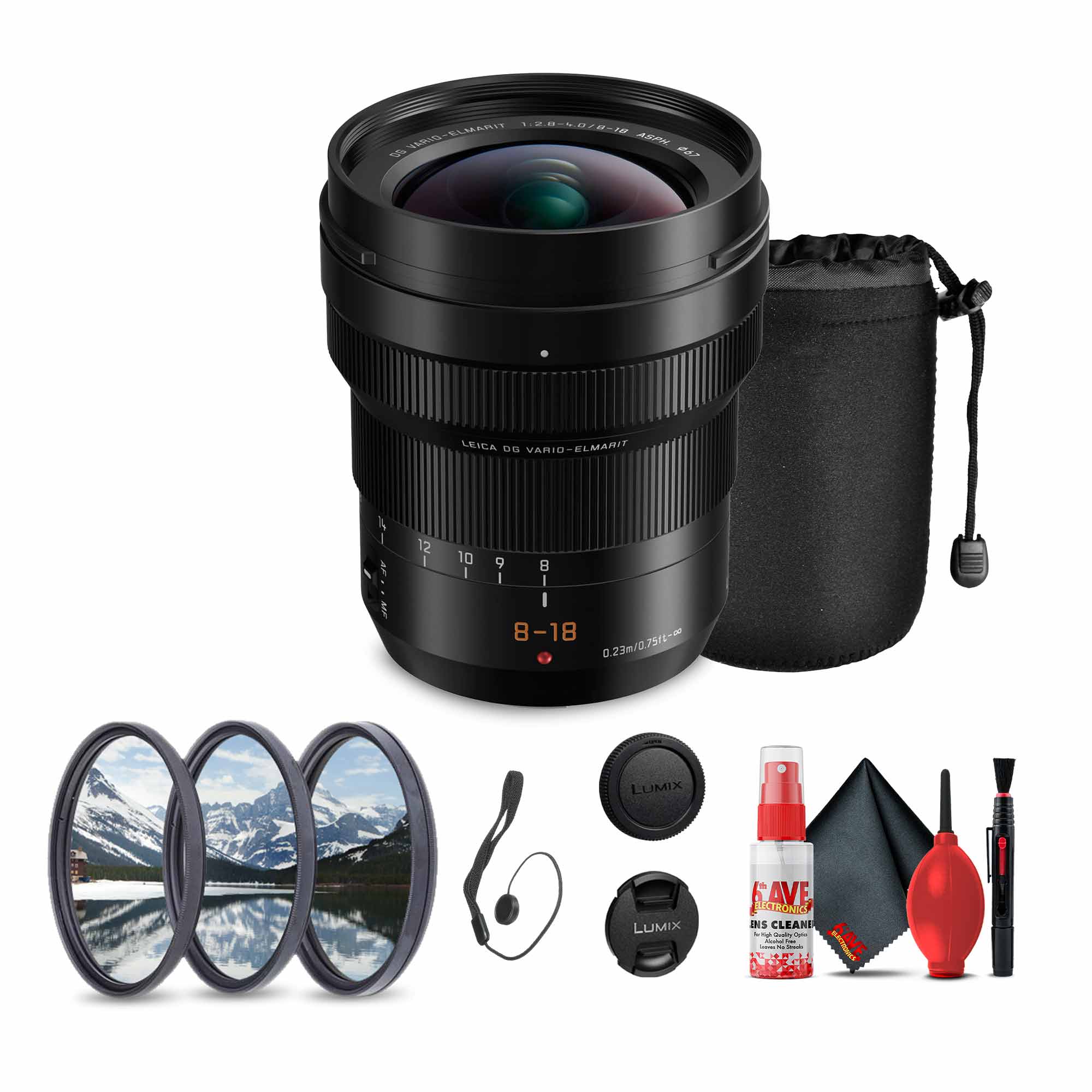 Panasonic Leica DG Vario-Elmarit 8-18mm f/2.8-4 ASPH. Lens Bundle