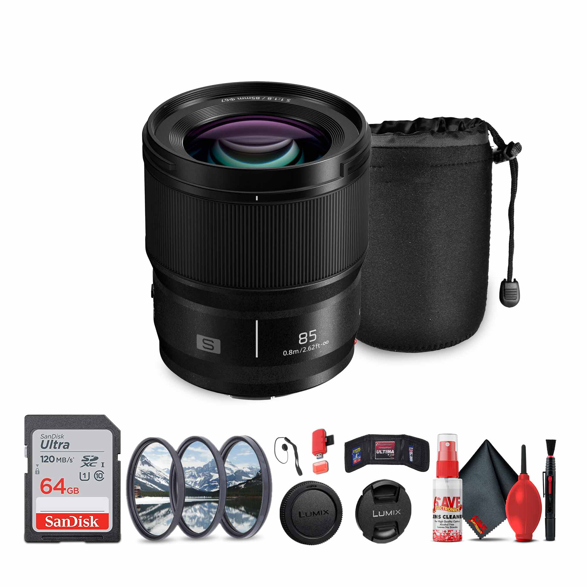 Panasonic Lumix S 85mm f/1.8 Lens Bundle