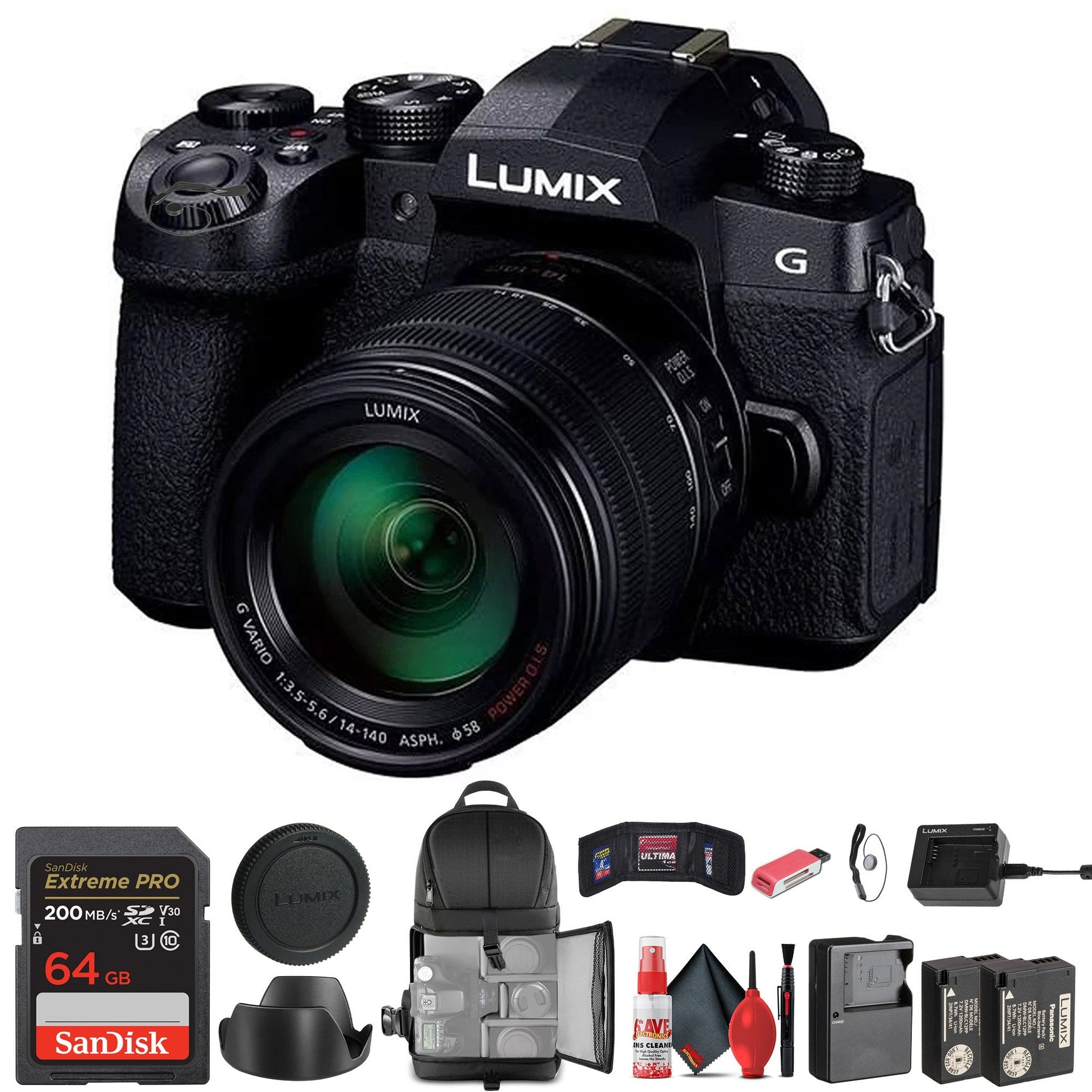 Panasonic LUMIX DC-G99 G VARIO 14-140mm Mirrorless Camera Bundle and Lens Kit Panasonic