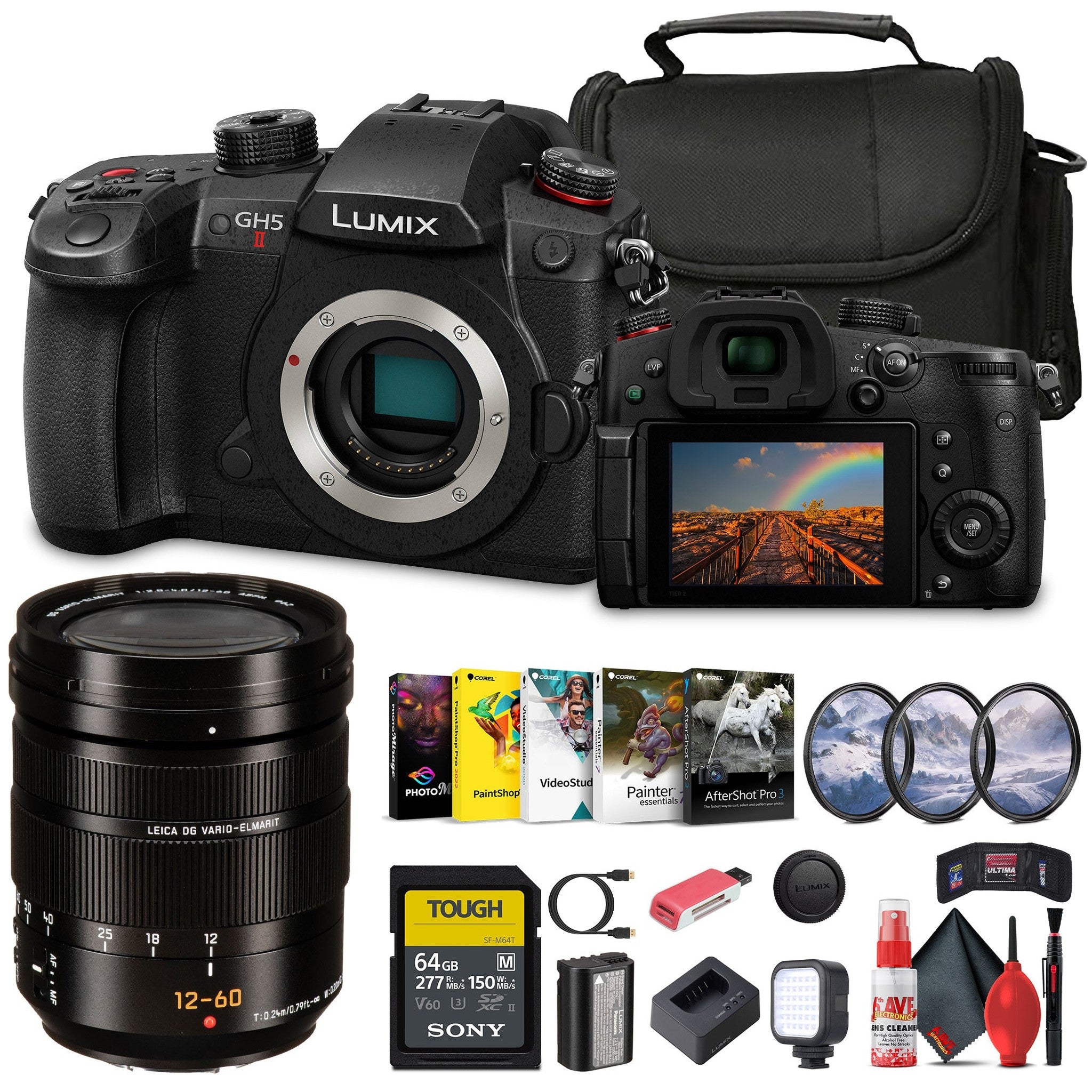 Panasonic Lumix GH5 II Mirrorless Camera DC-GH5M2BODY Bundle With Extra 12-60mm Lens