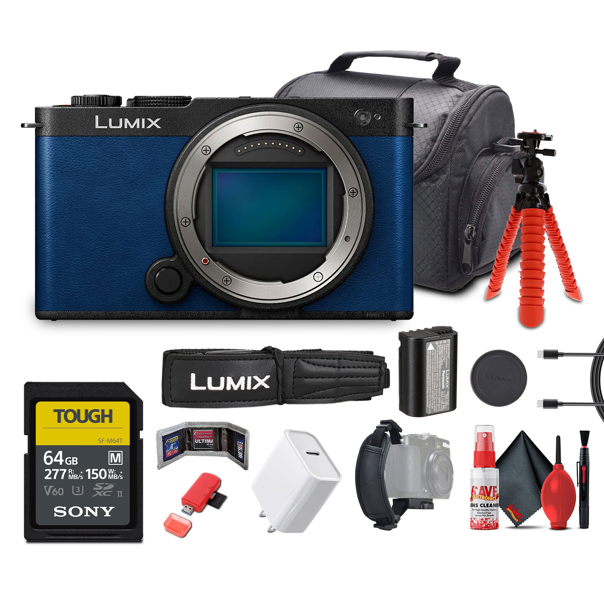 Panasonic Lumix S9 Mirrorless Camera (Blue) Bundle with Accessories