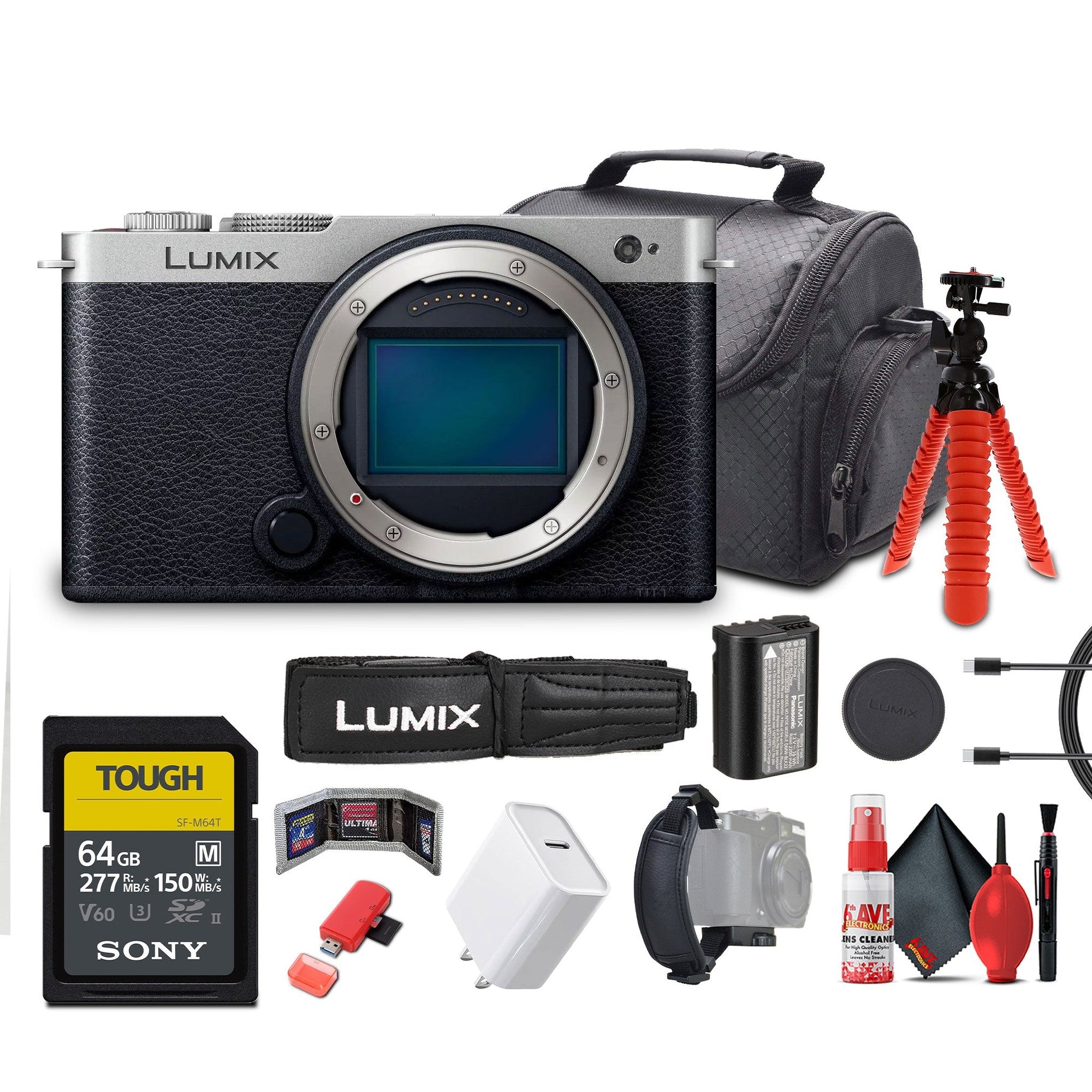 Panasonic Lumix S9 Mirrorless Camera Silver Bundle with Accessories Panasonic