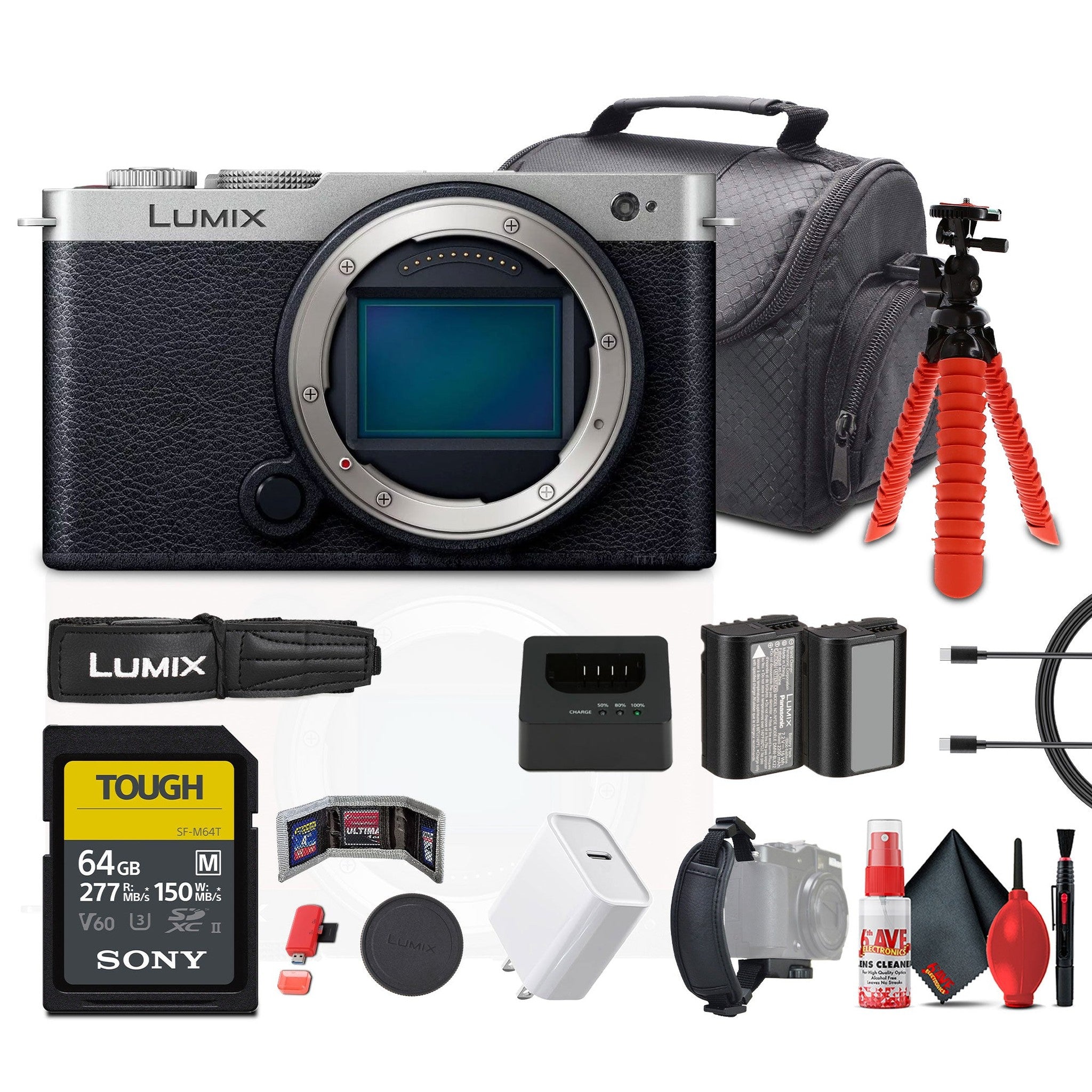 Panasonic Lumix S9 Mirrorless Camera Silver Bundle with Accessories Panasonic