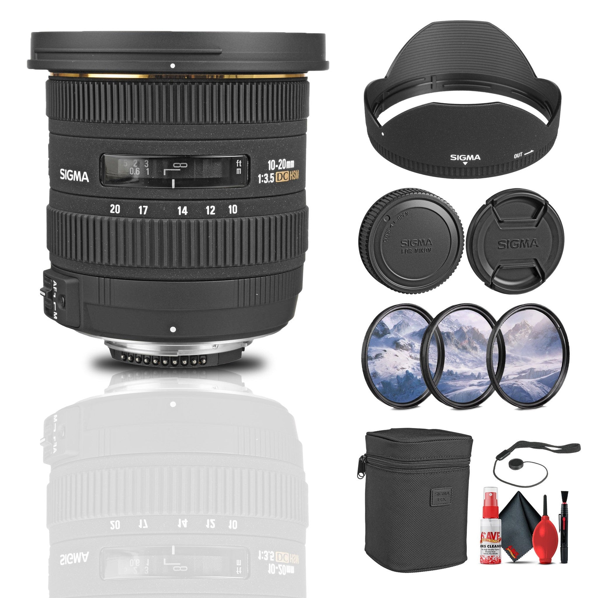 Sigma 10-20mm f/2.5 EX DC HSM Art Lens for Nikon F Bundle Sigma