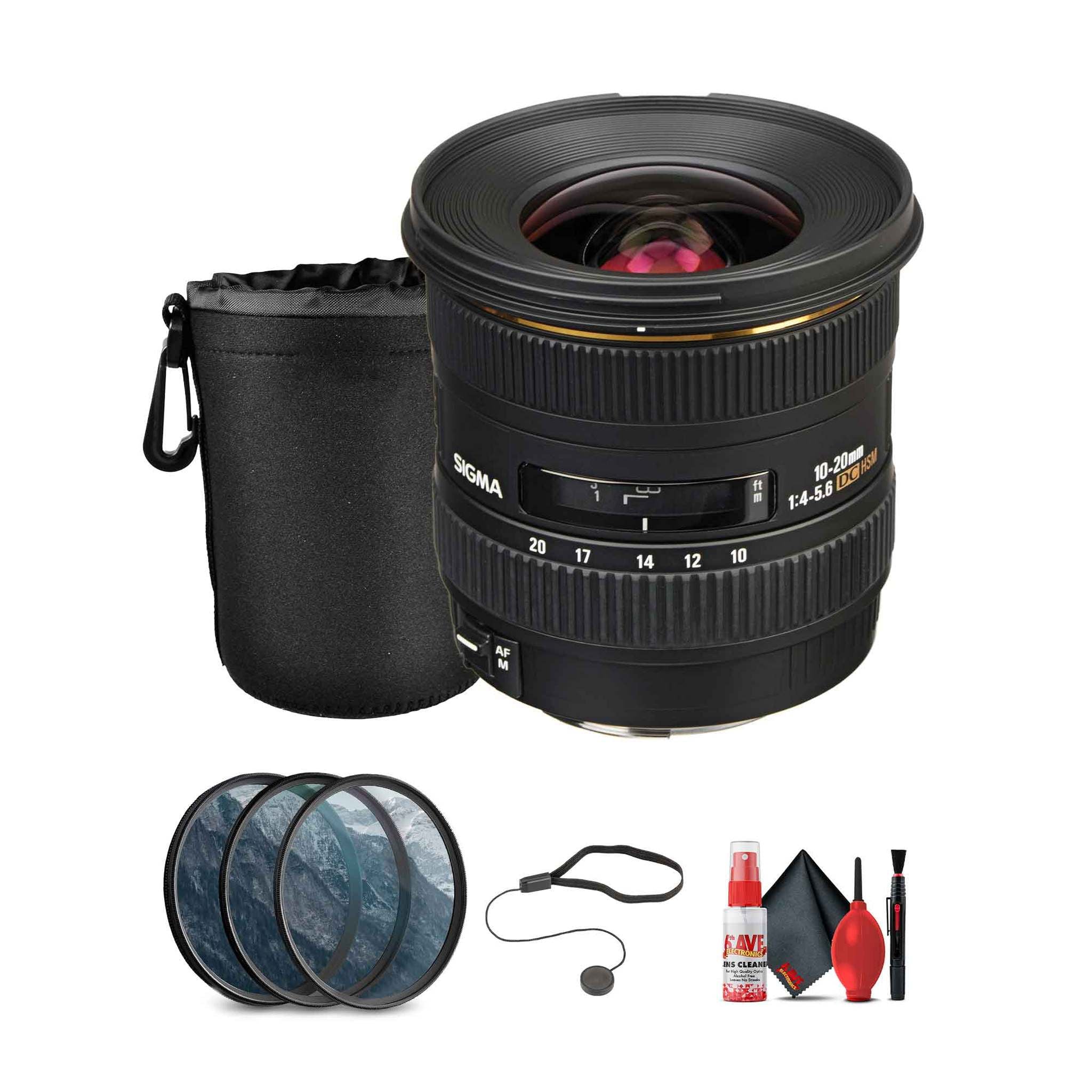 Sigma 10-20mm f/4-5.6 EX DC HSM Lens for Canon EF Mount Bundle Sigma