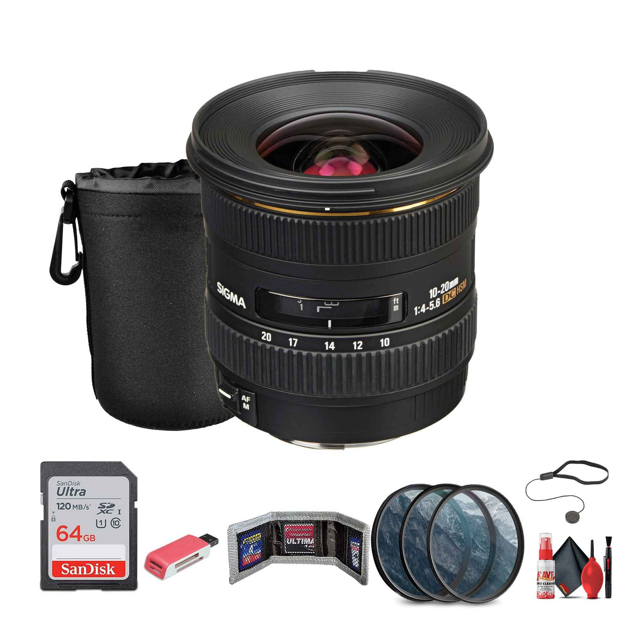 Sigma 10-20mm f/4-5.6 EX DC HSM Lens for Canon EF Mount Bundle Sigma