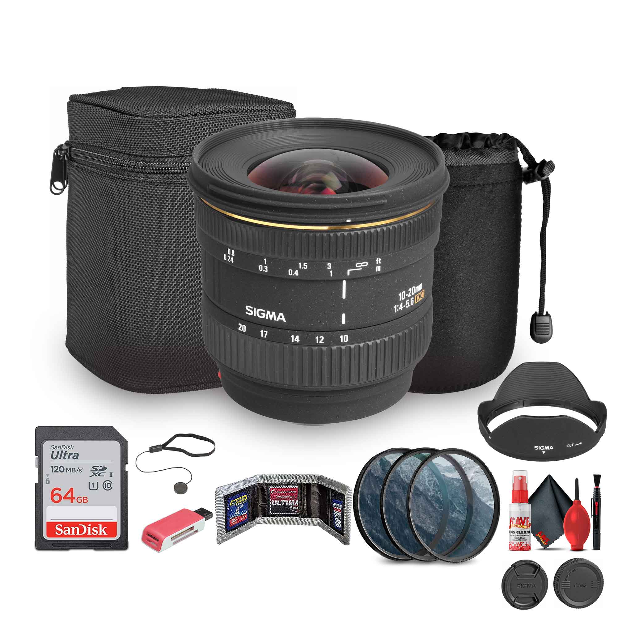 Sigma 10-20mm f/4-5.6D EX DC Lens for Sony A Bundle