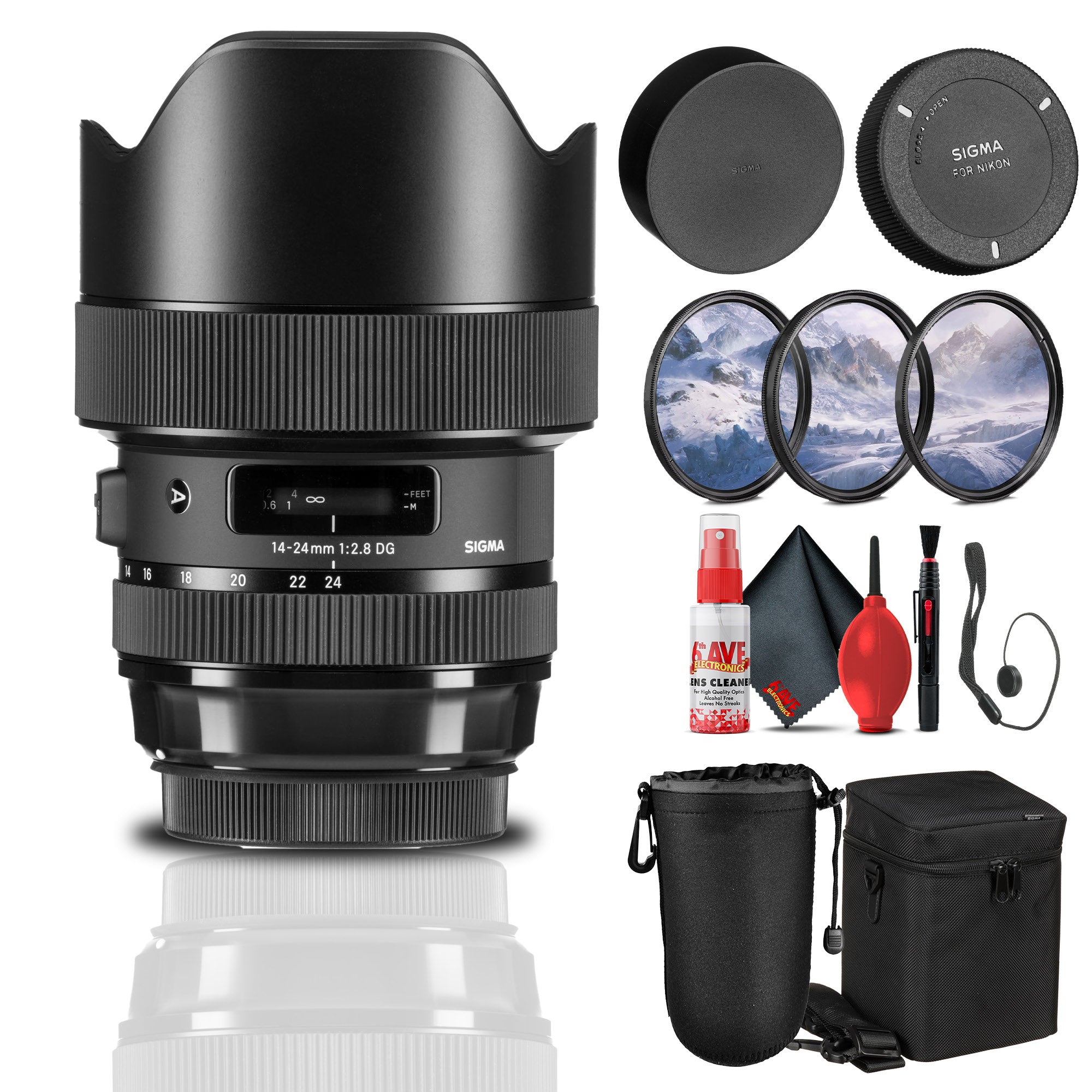 Sigma 14-24mm f/2.8 DG HSM Art Lens for Nikon F Bundle