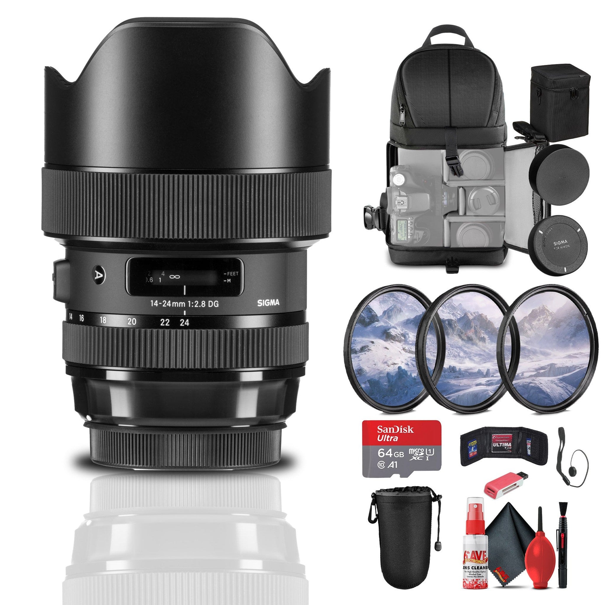 Sigma 14-24mm f/2.8 DG HSM Art Lens for Nikon F Bundle Sigma