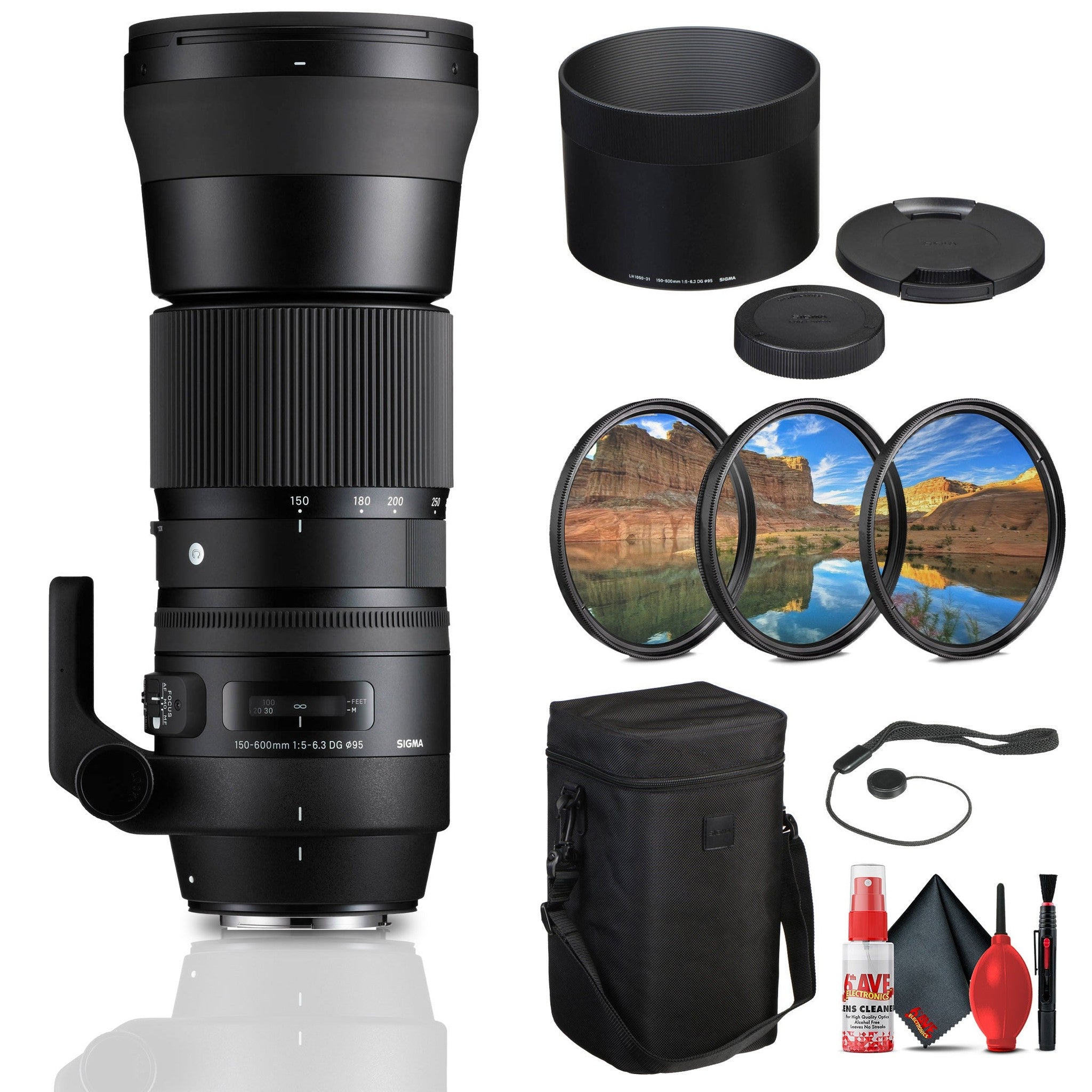 Sigma 150-600mm f/5-6.3 DG OS HSM Contemporary Lens for Canon EF Bundle Sigma