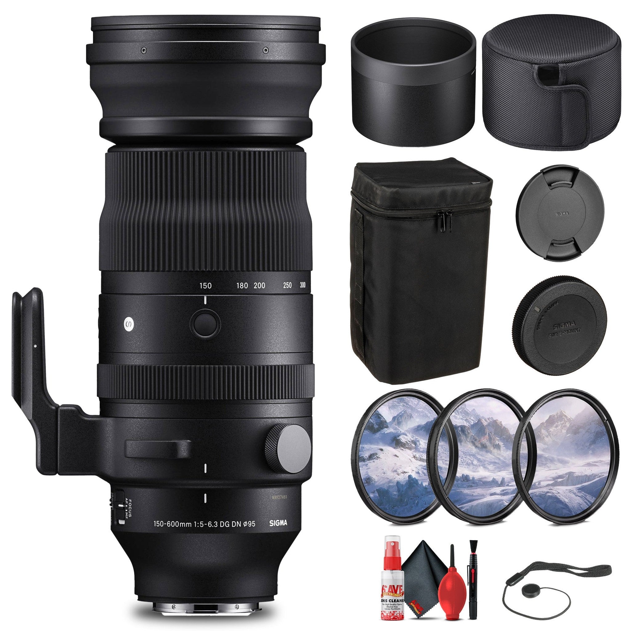 Sigma 150-600mm f/5-6.3 DG DN OS Sports Lens for Sony E Bundle Sigma