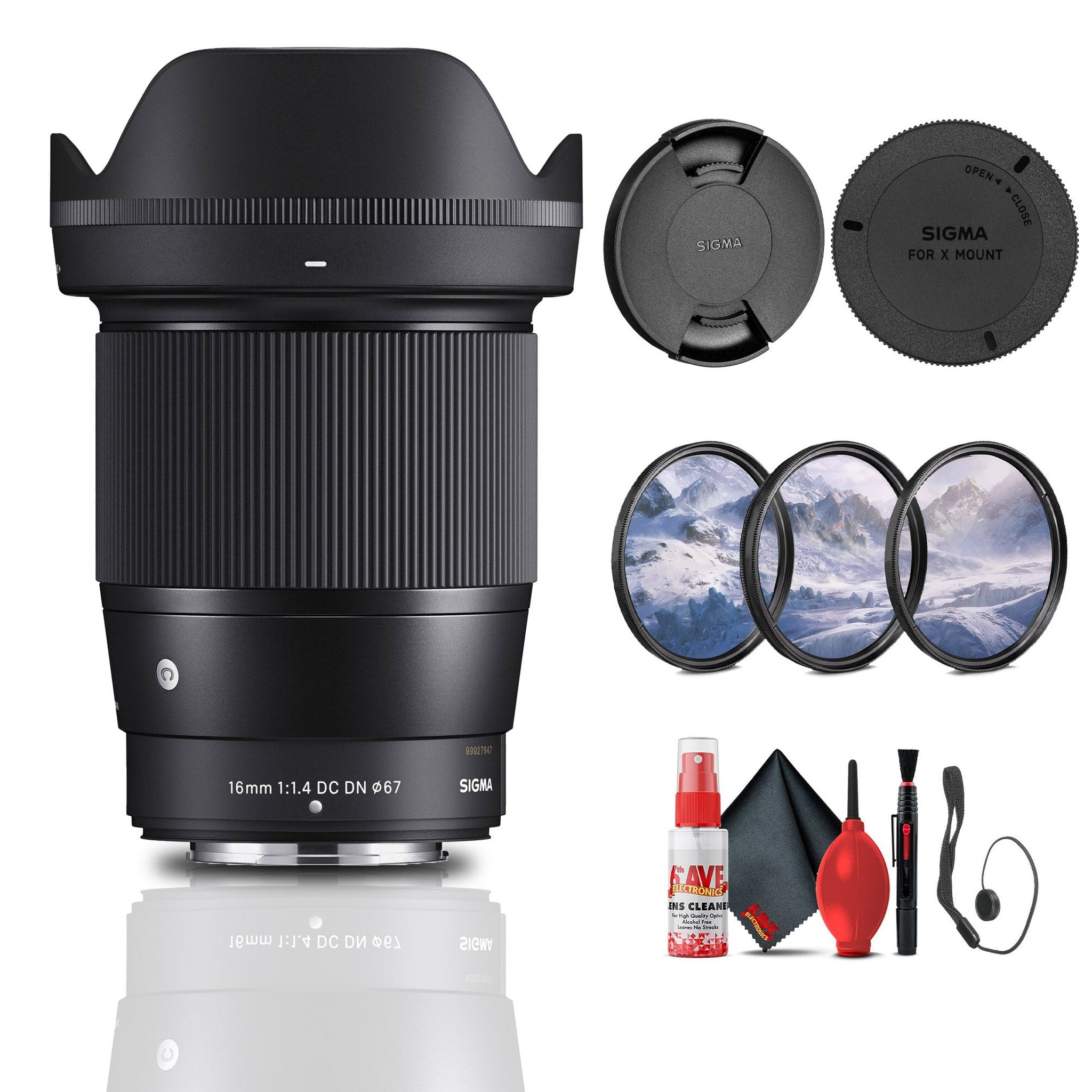 Sigma 16mm f/1.4 DC DN Contemporary Lens for FujiFilm X Bundle Sigma