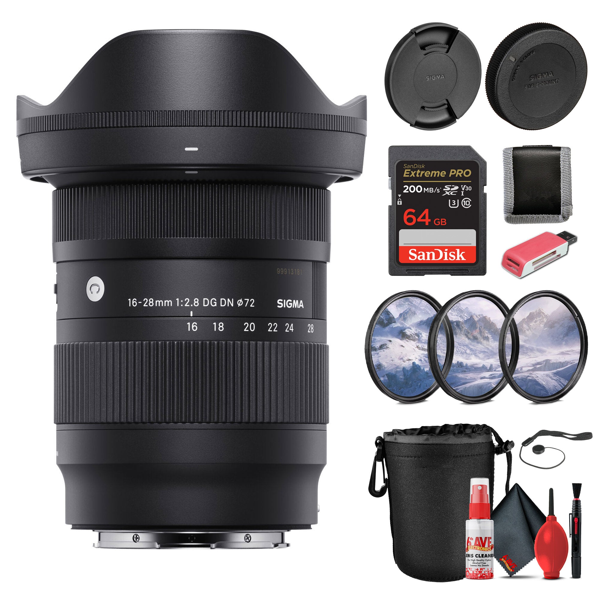 Sigma 16-28mm f/2.8 DG DN Contemporary Lens Sony E Bundle