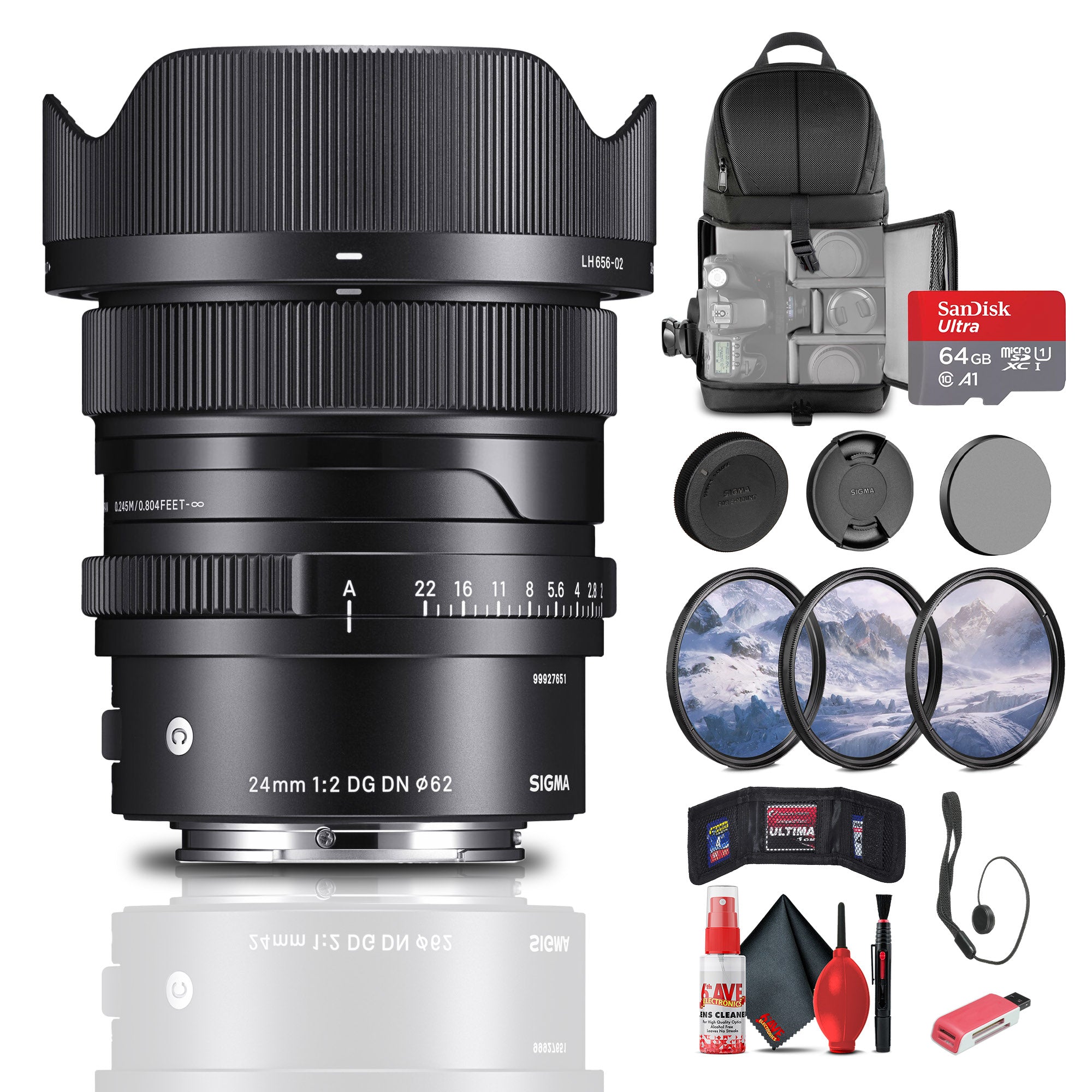 Sigma 24mm f/2 DG DN Contemporary Lens for Sony E Bundle