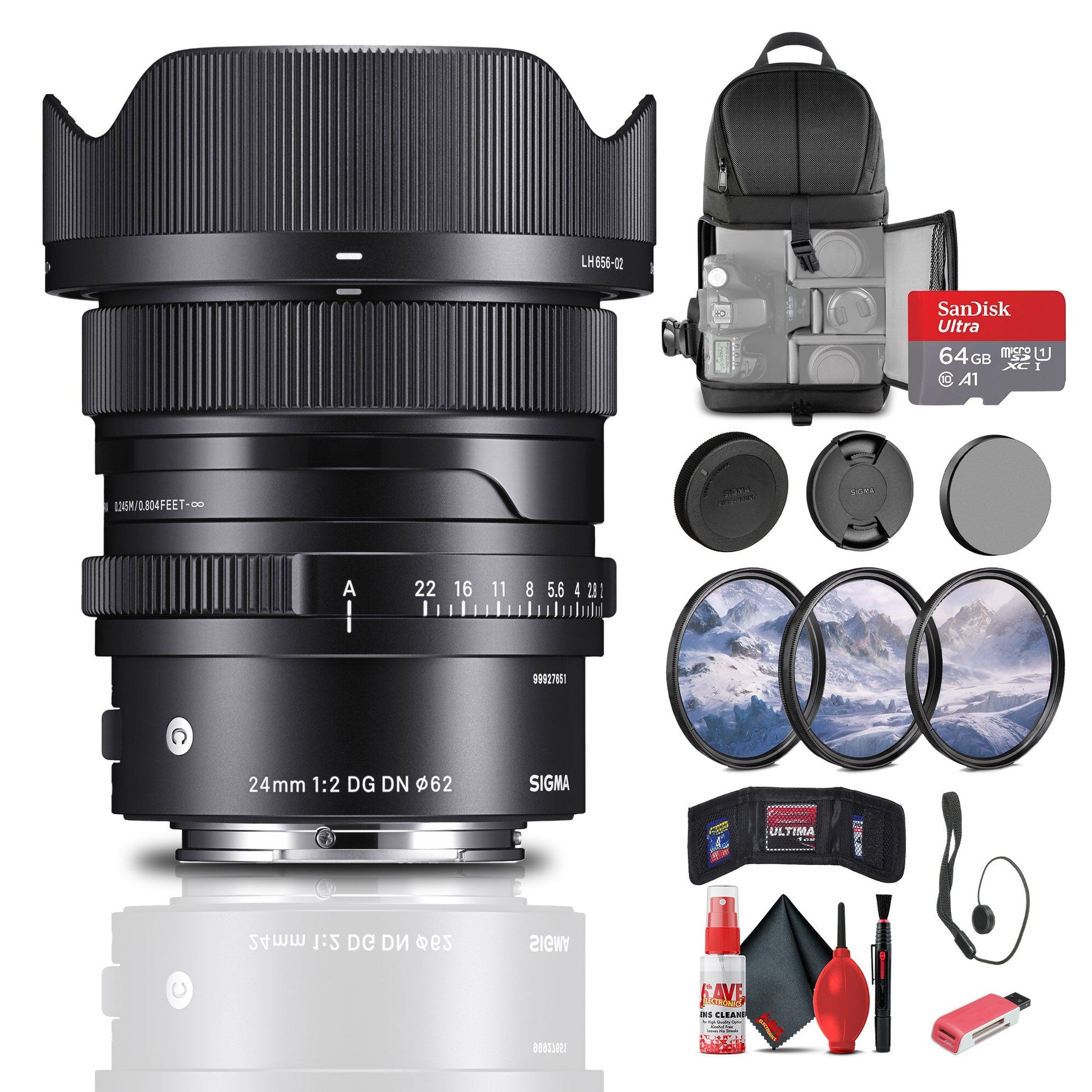 Sigma 24mm f/2 DG DN Contemporary Lens for Sony E Bundle Sigma