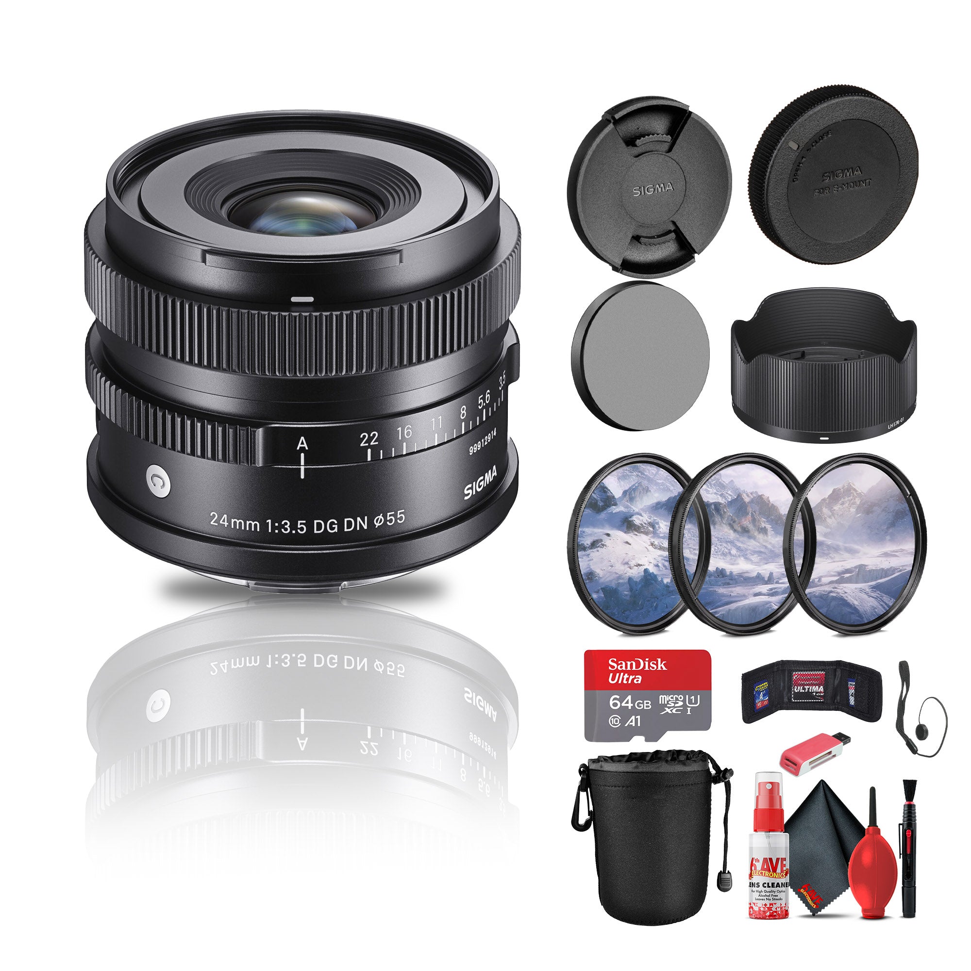 Sigma 24mm f/3.5 DG DN Contemporary Lens for Sony E Bundle