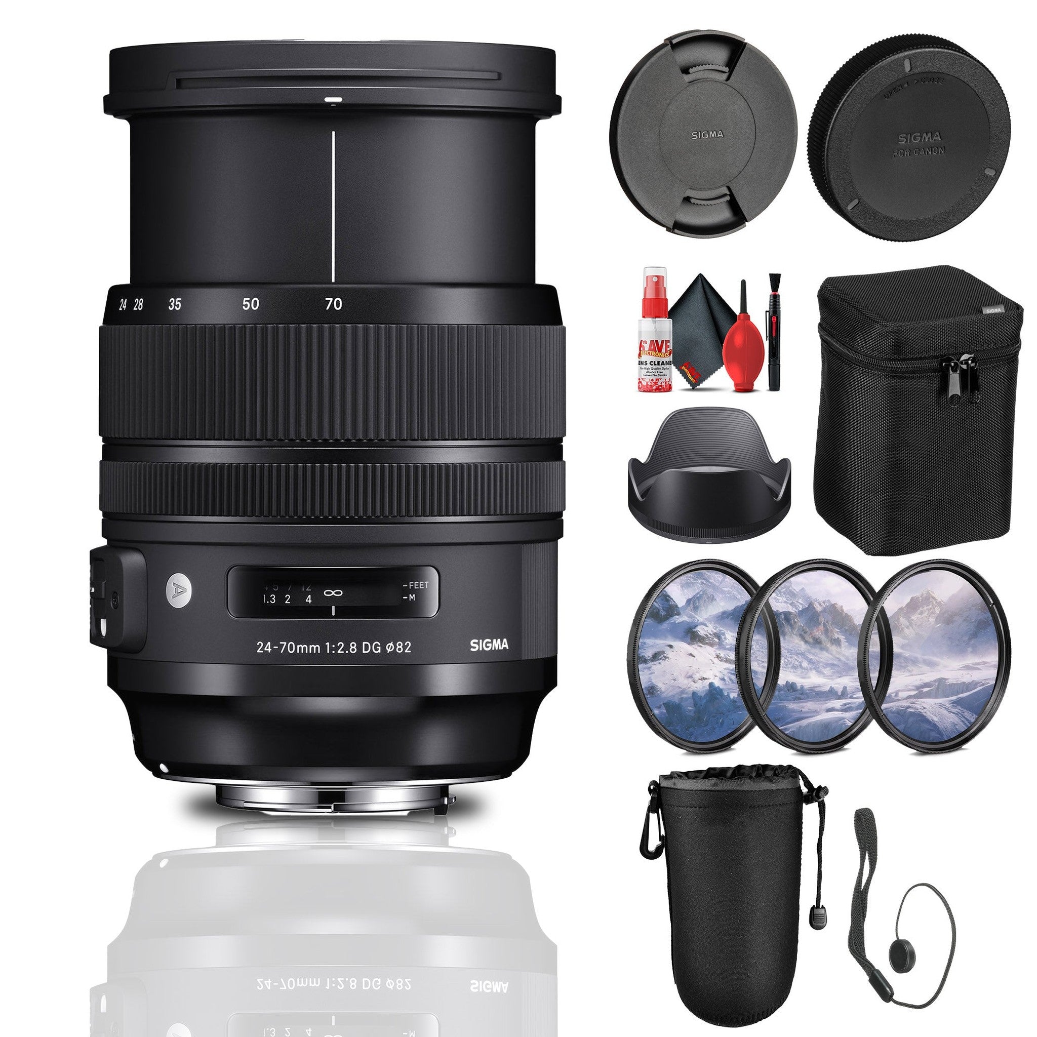 Sigma 24-70mm f2.8 DG OS HSM Art Lens for Canon EF Bundle