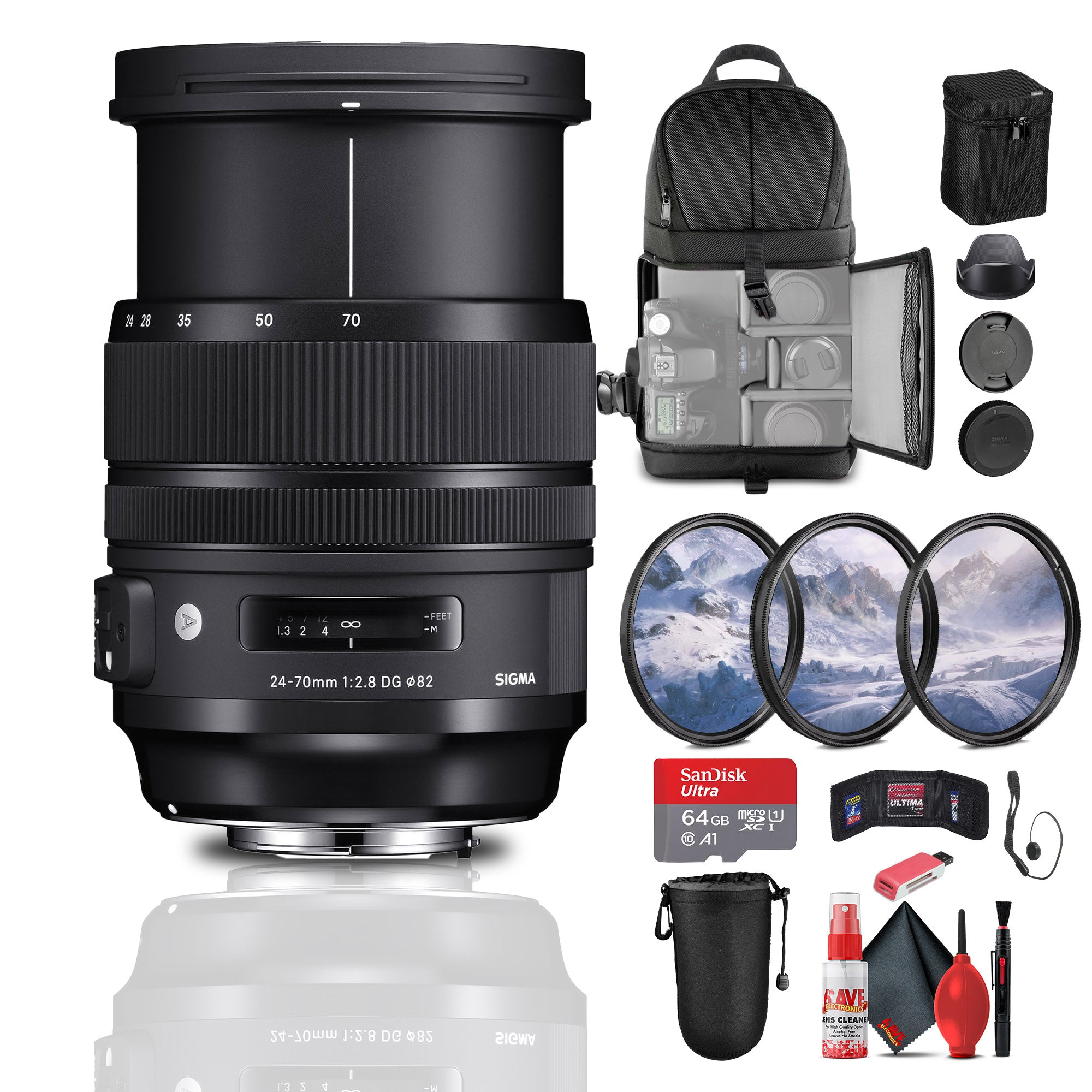 Sigma 24-70mm f2.8 DG OS HSM Art Lens for Canon EF Bundle