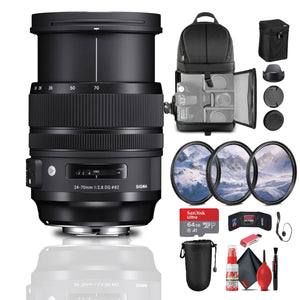 Sigma 24-70mm f2.8 DG OS HSM Art Lens for Canon EF Bundle