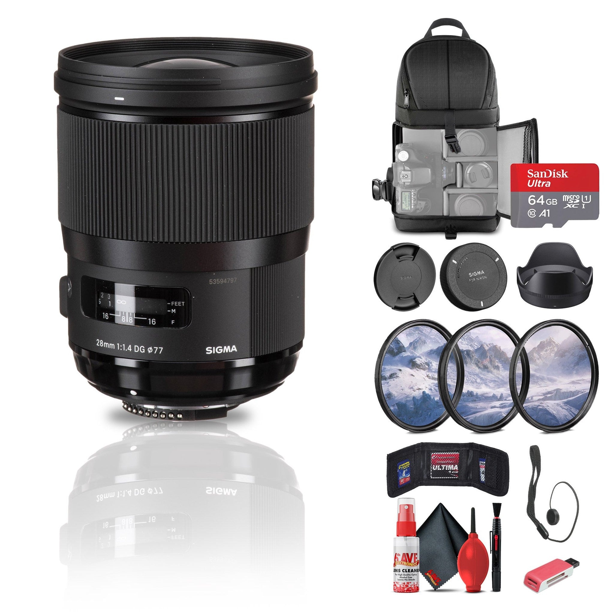 Sigma 30mm f/1.4 DC HSM Art Lens for Nikon Bundle Sigma