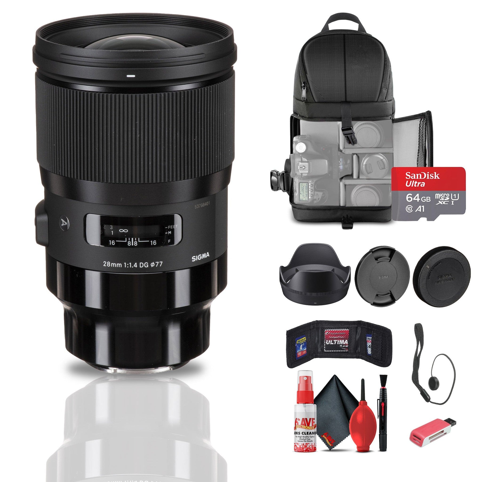 Sigma 28mm f/1.4 DG HSM Art Lens for Sony E Mount Bundle Sigma